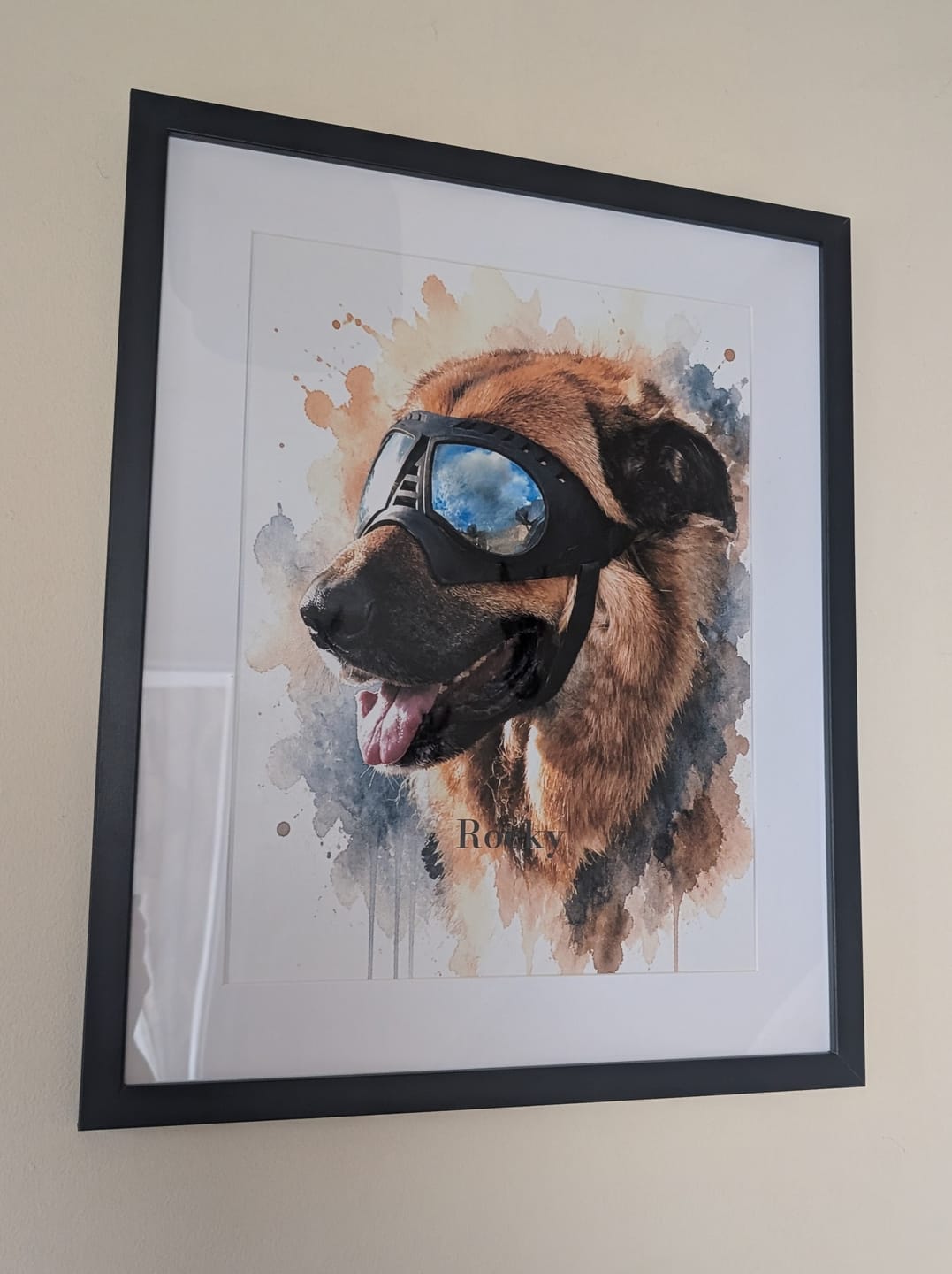 Customer photo review of Personalised Poster - Watercolour Realistic Portrait