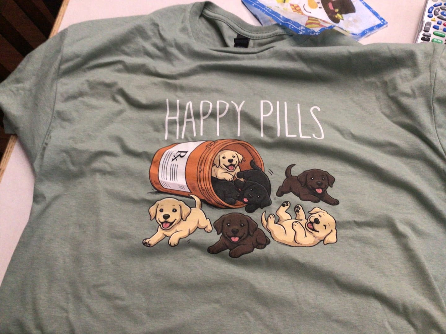 Customer photo review of Happy Pills Labrador Shirt