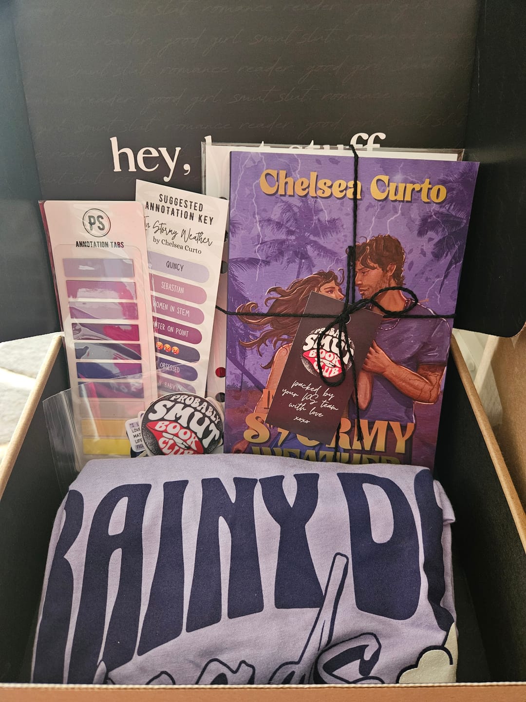 Customer photo review of smut slut book club subscription