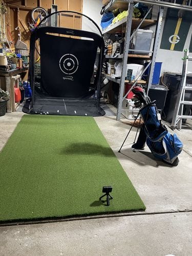 Customer photo review of LaunchLine Pro™ Golf Simulator Mat | Heavy Duty Hitting Mat