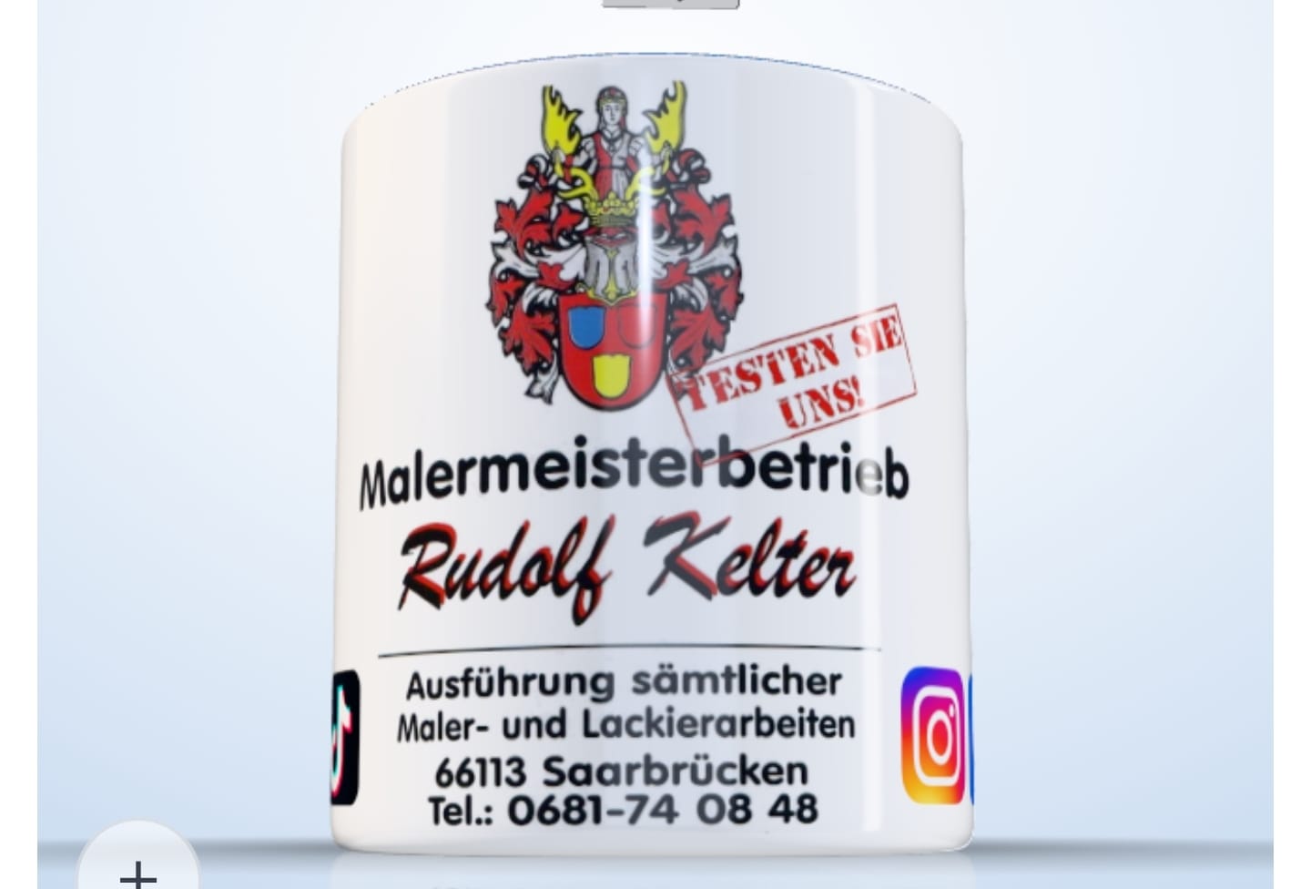 Customer photo review of TassenExpress - Becher Keramik Tasse mit Logo bedruckt 325ml Firmenlogo