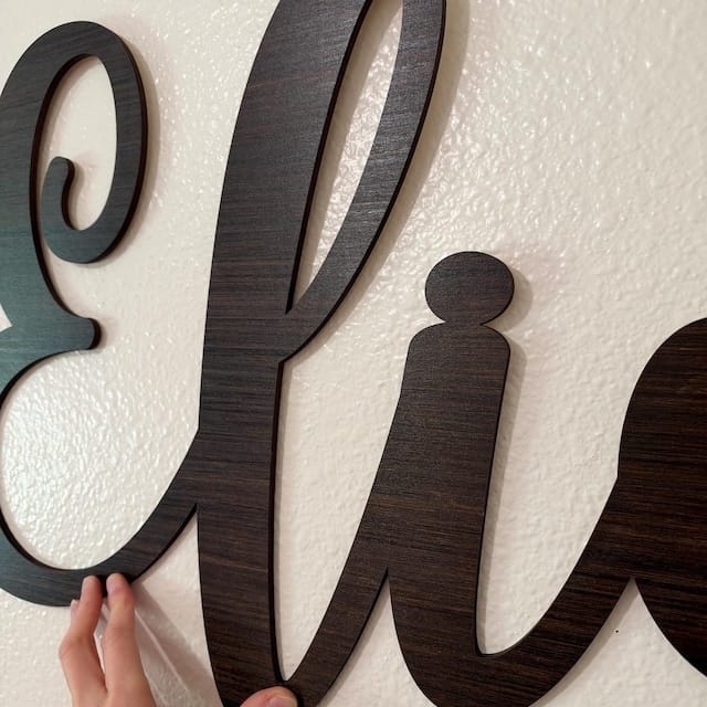 Customer photo review of Personalized Wooden Name Sign with LIVE PREVIEW