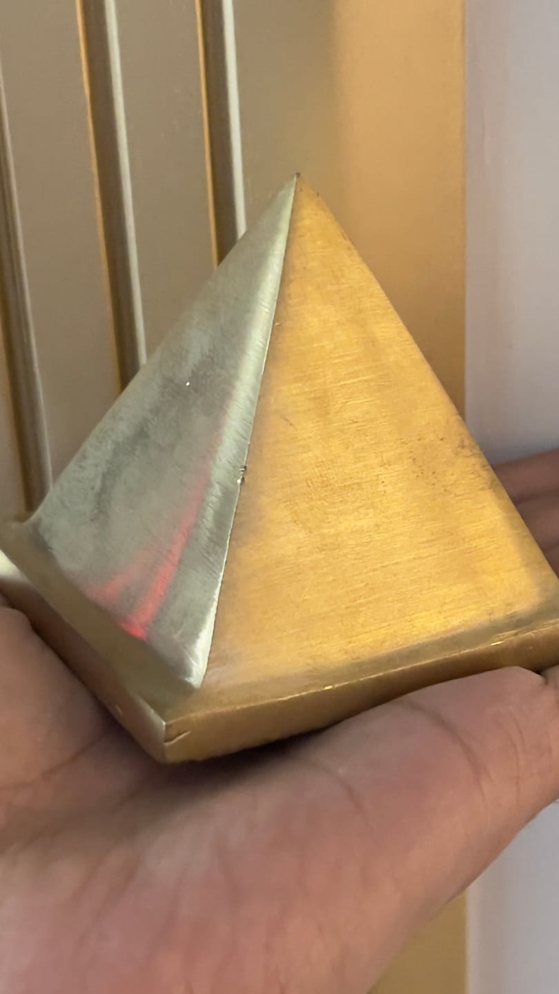 Customer photo review of Solid Brass Pyramid Vastu Remedy for North West Direction Balance, Health, Wealth and Positive Energy Support for Entrance, Kitchen and Home Spaces | 7.6 cm | 600 g