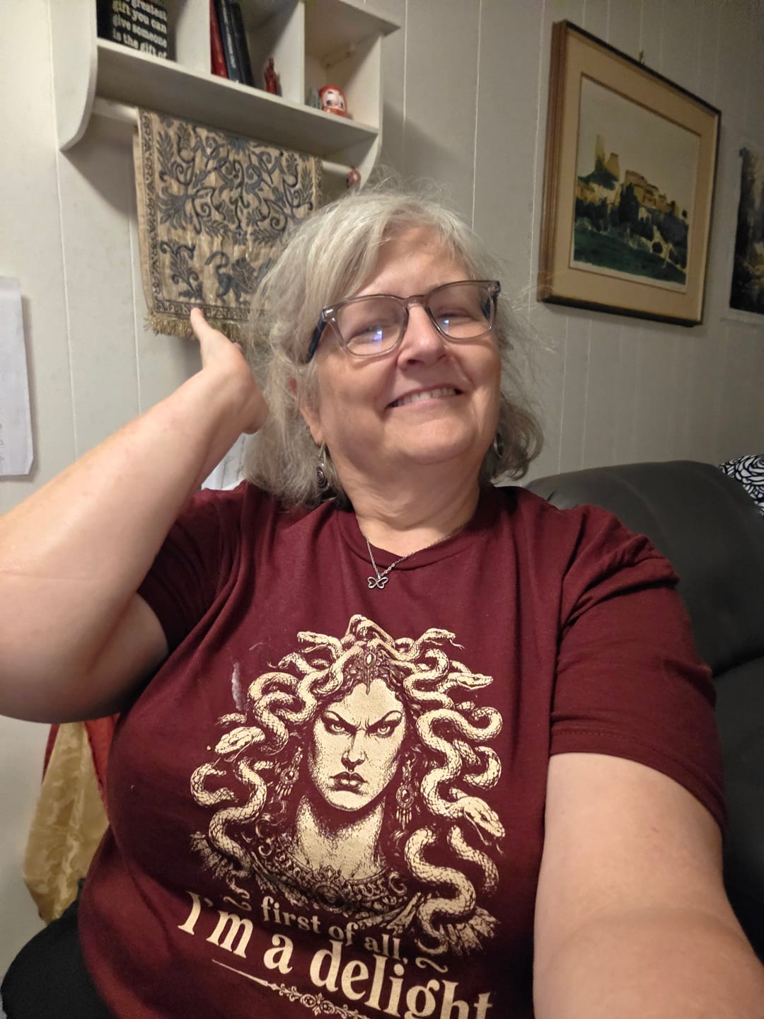Customer photo review of Medusa First of All I'm a Delight T-Shirt