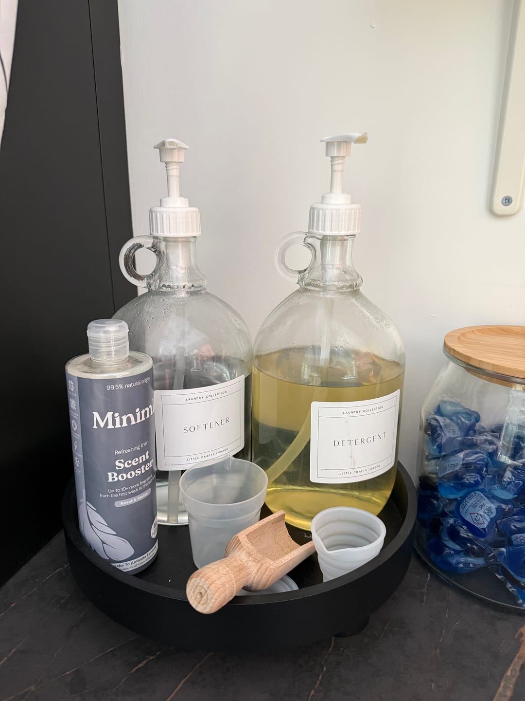 Customer photo review of 2L Clear Glass Laundry Bottle