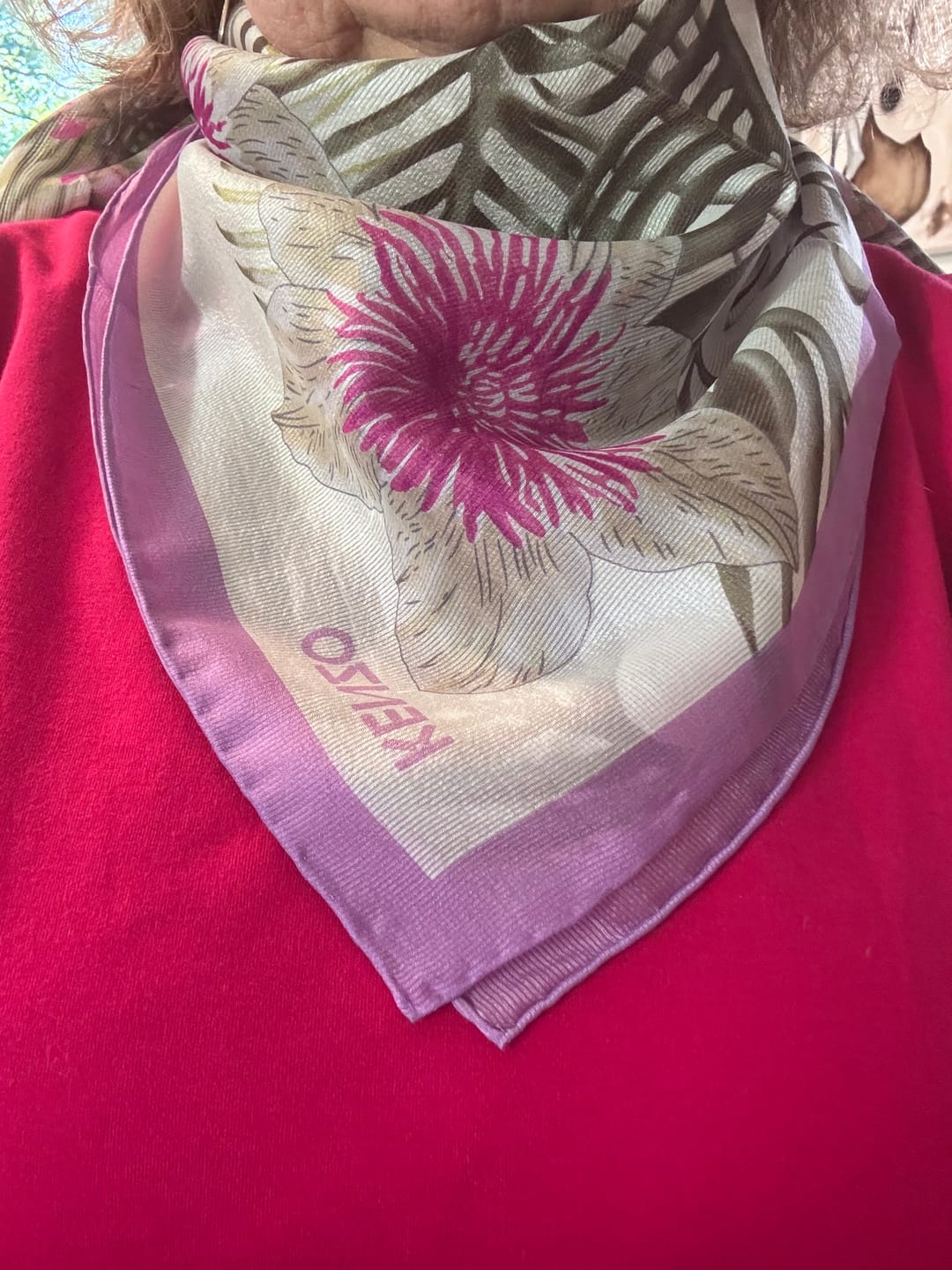Customer photo review of Brand New Kenzo Lilac Silk Scarf
