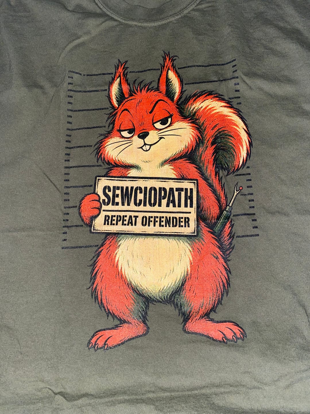 Customer photo review of Sewciopath Repeat Offender T-Shirt