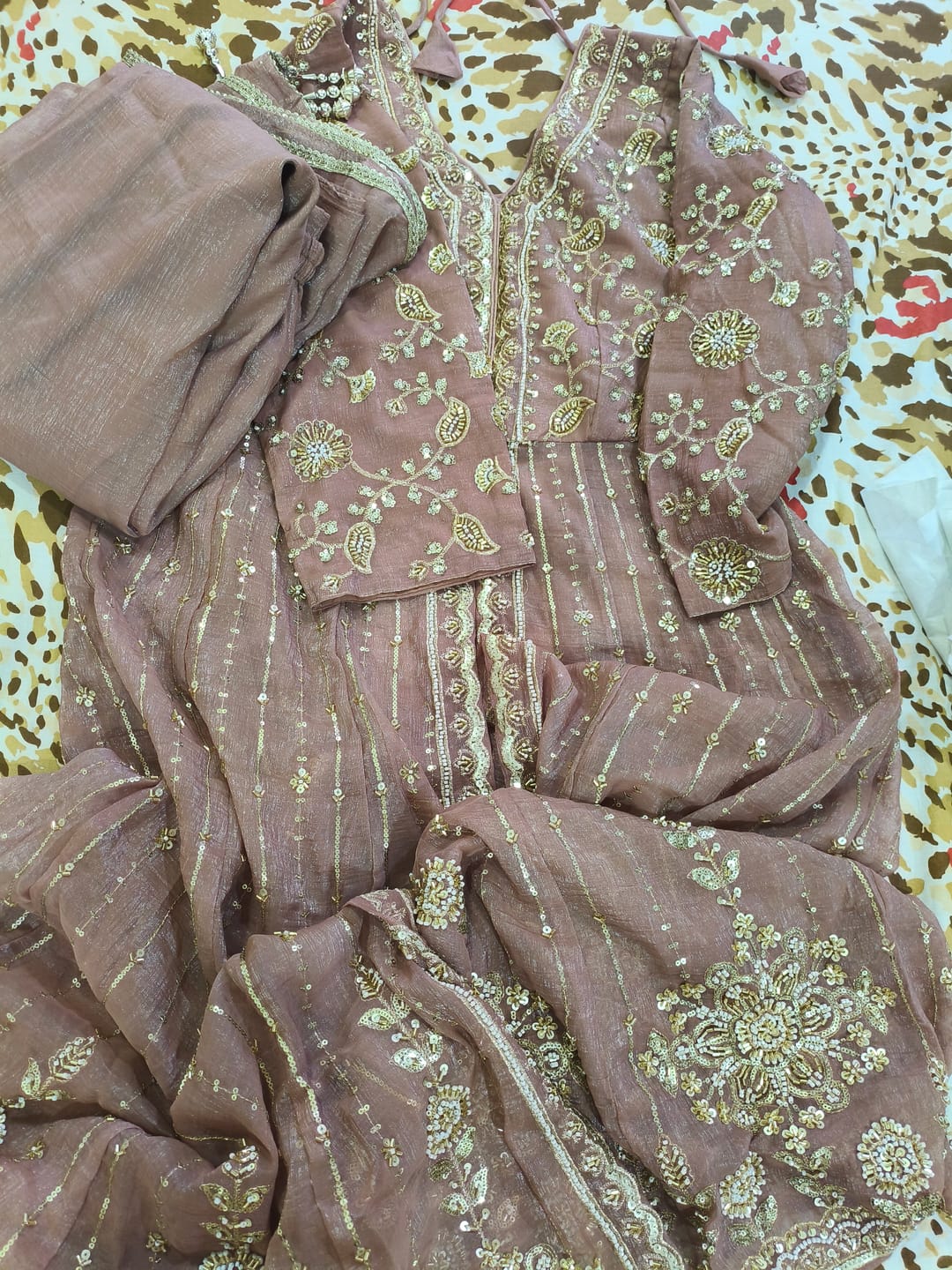 Customer photo review of Jhoom Cinnamon Embroidered Anarkali Set