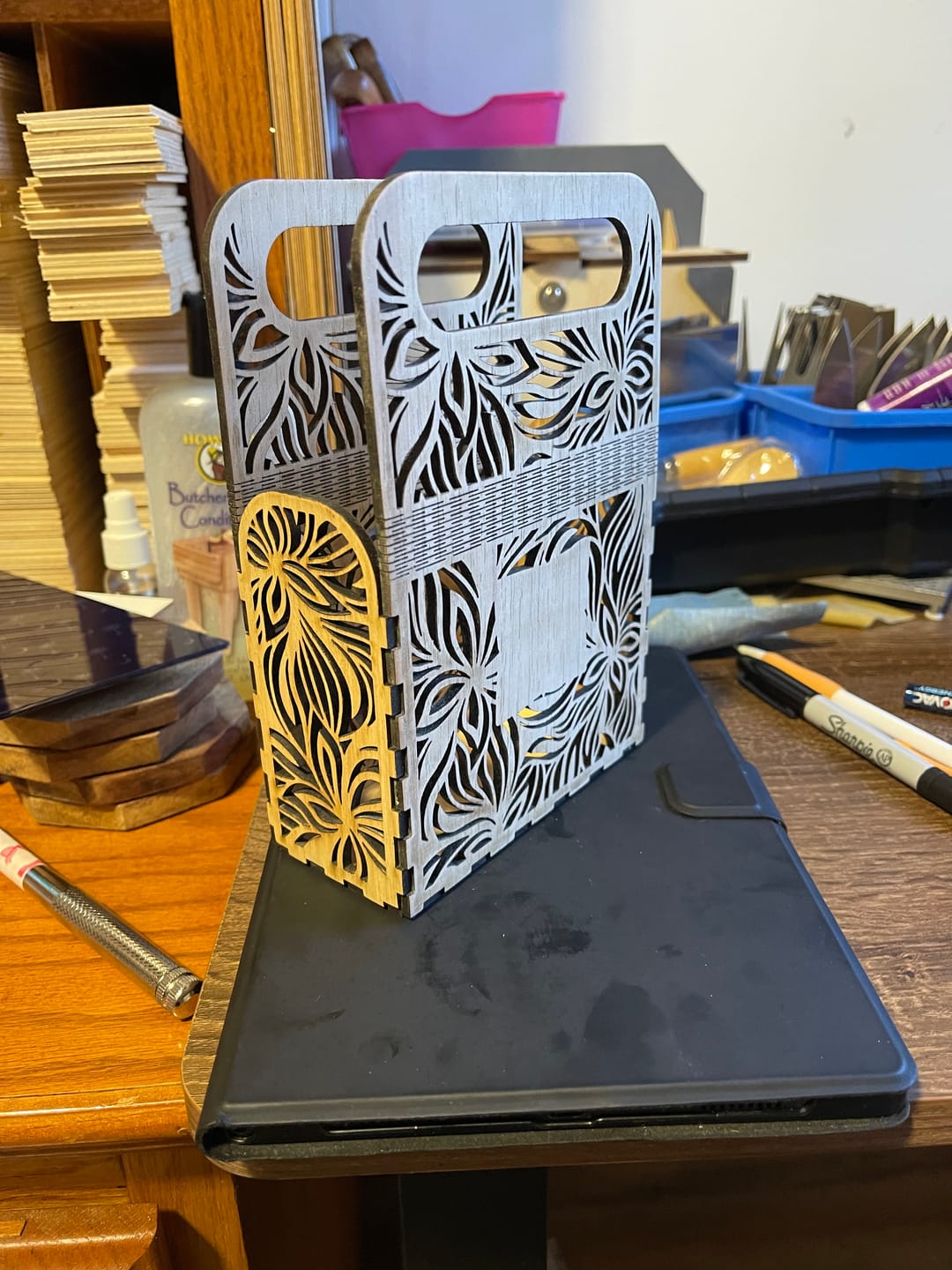 Customer photo review of 5 Gift Handled Package Box SVG Laser Cut