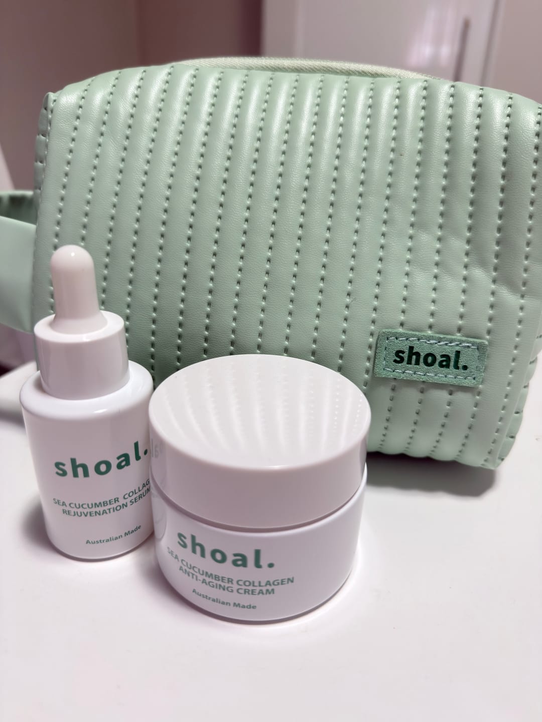 Customer photo review of Shoal Sea Cucumber Collagen Cream + Serum Duo