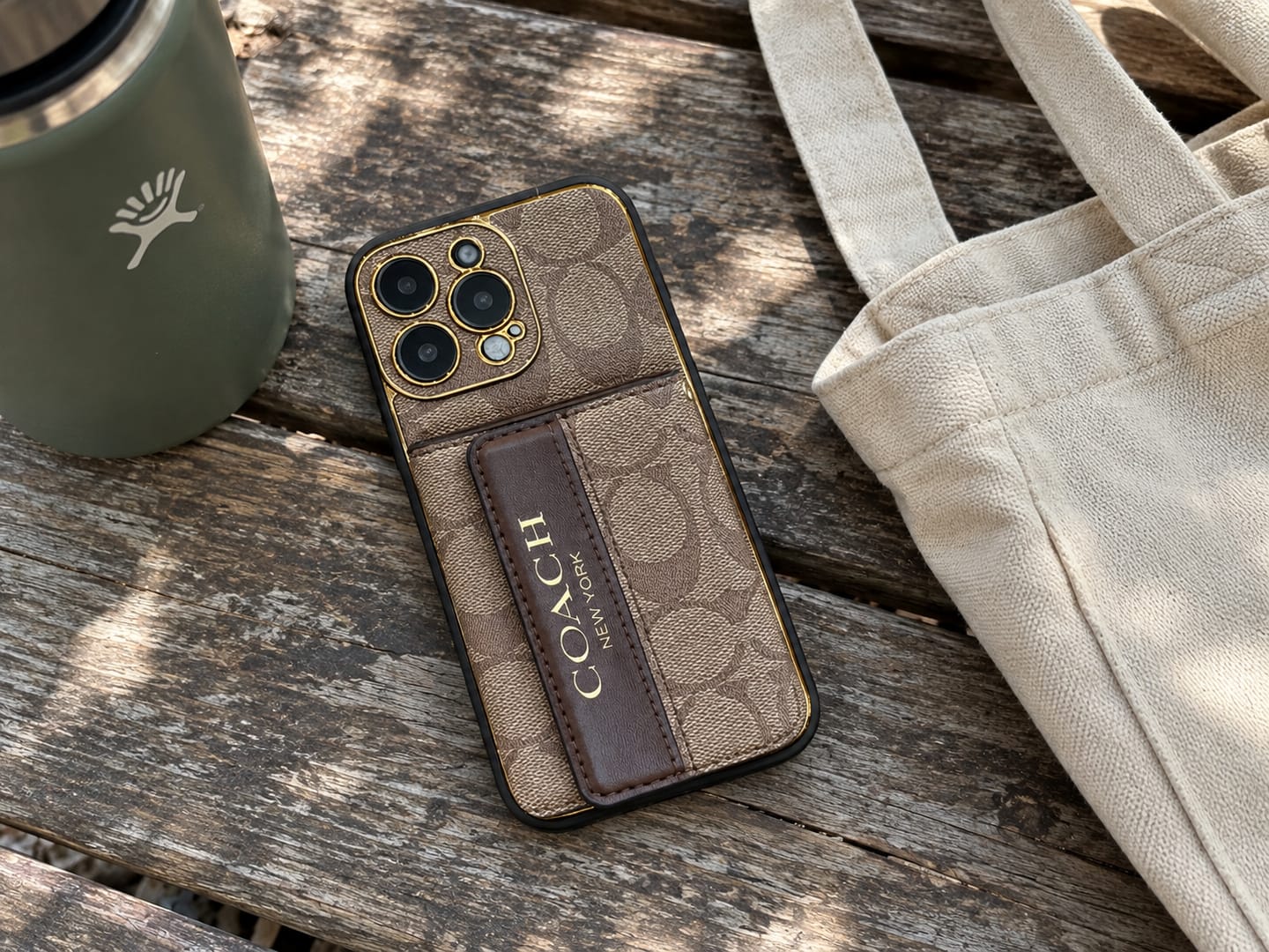 Customer photo review of Brown Monogram Crossbody iPhone Case with Card Pocket
