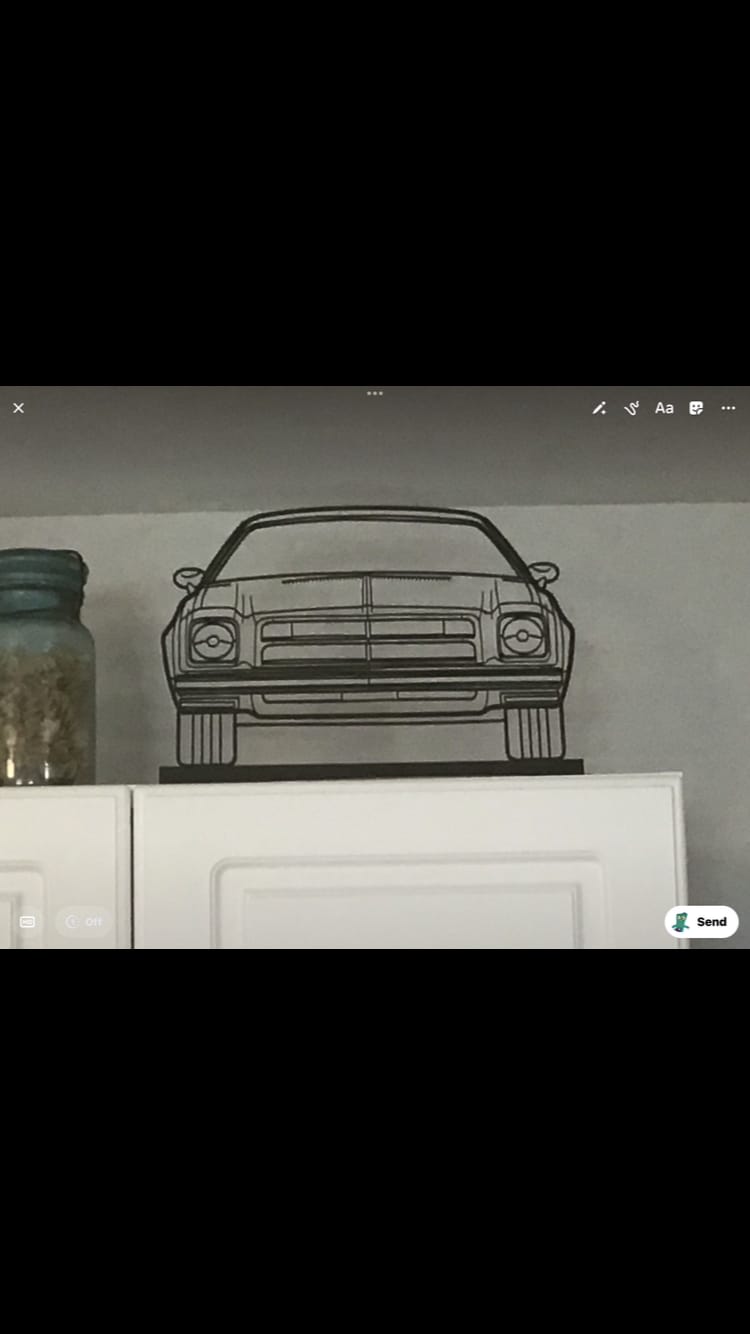 Customer photo review of Your Custom Car Standing Silhouette Metal Art Service