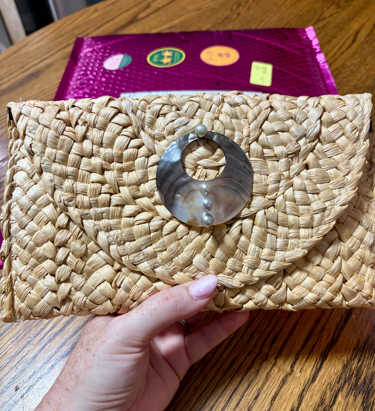 Customer photo review of The Pearl Clutch