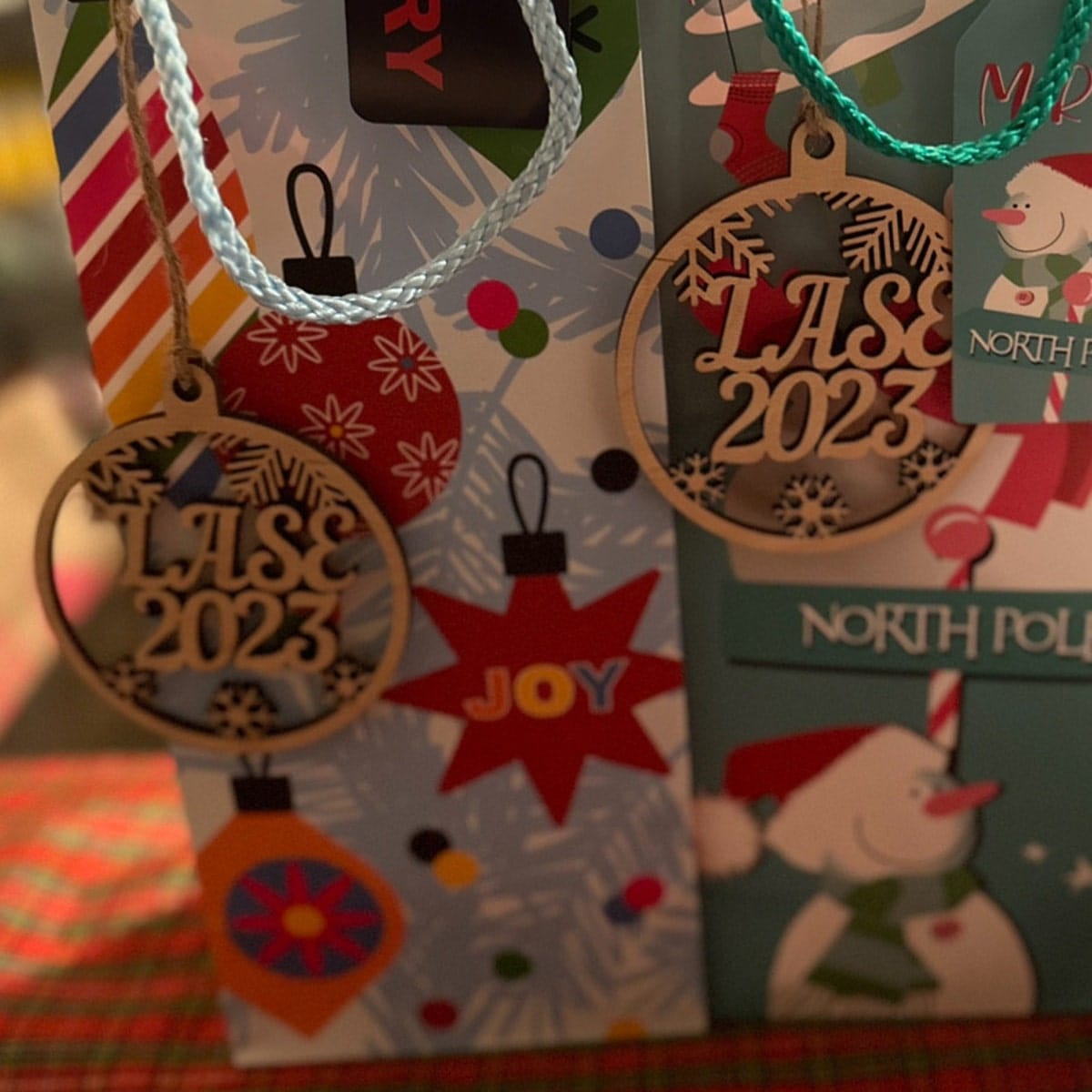 Customer photo review of Personalized Wooden Christmas Ornaments