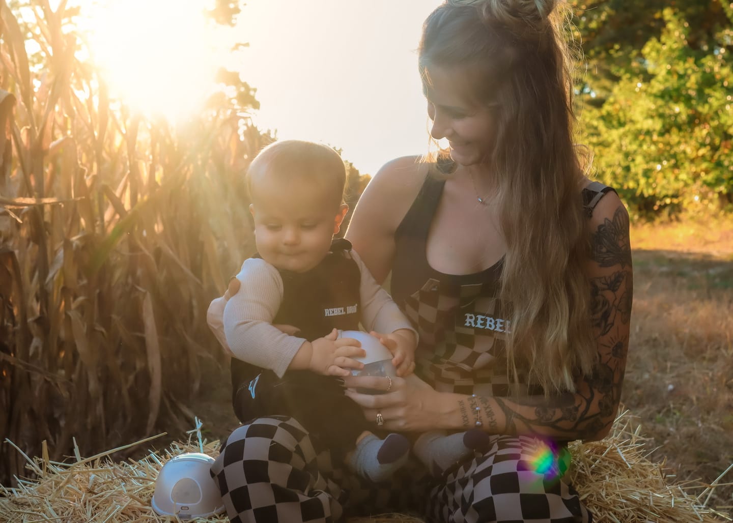 Customer photo review of Women's Overall in Checkered Black + Taupe