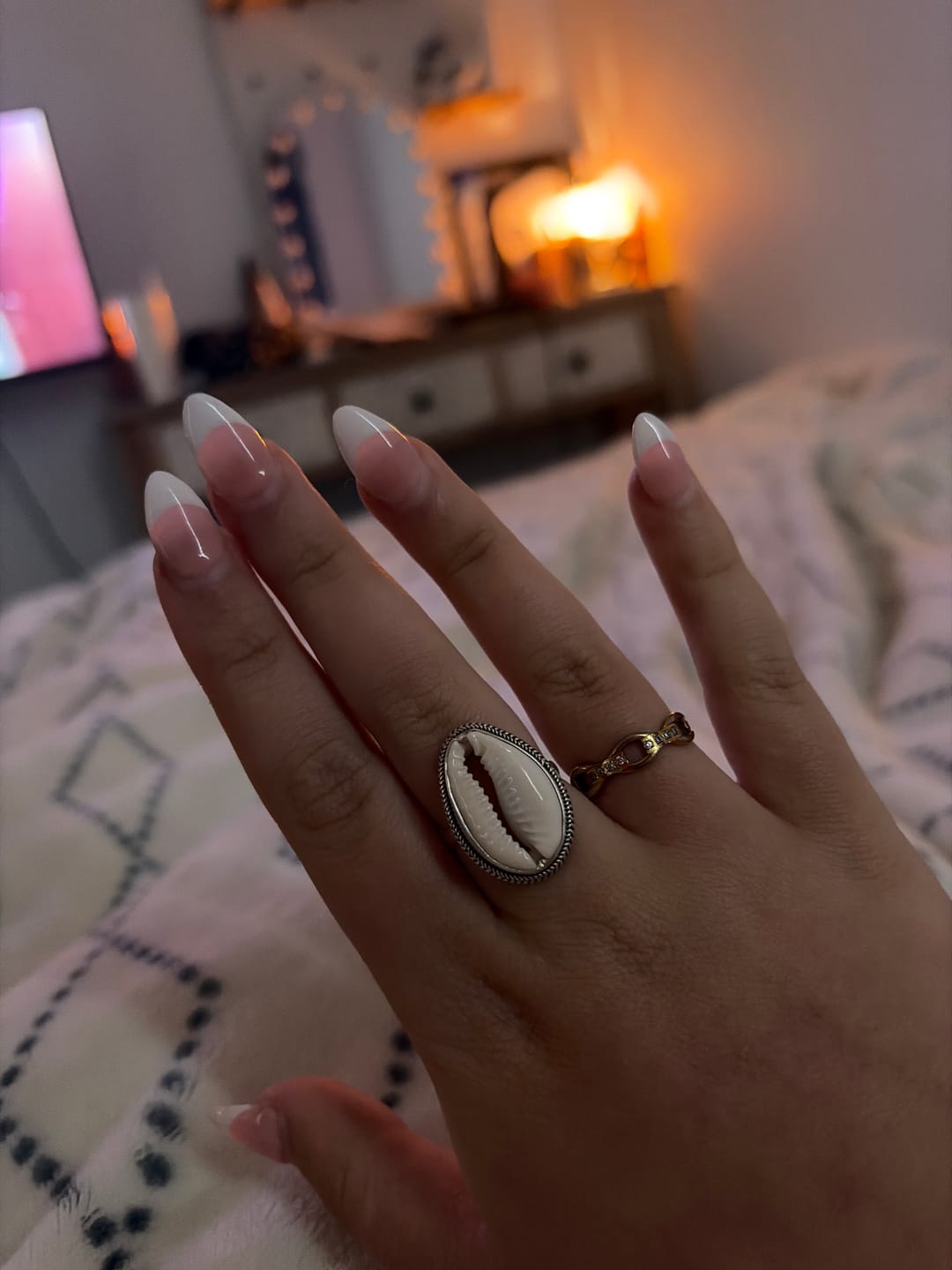 Customer photo review of Cowrie Shell Ring