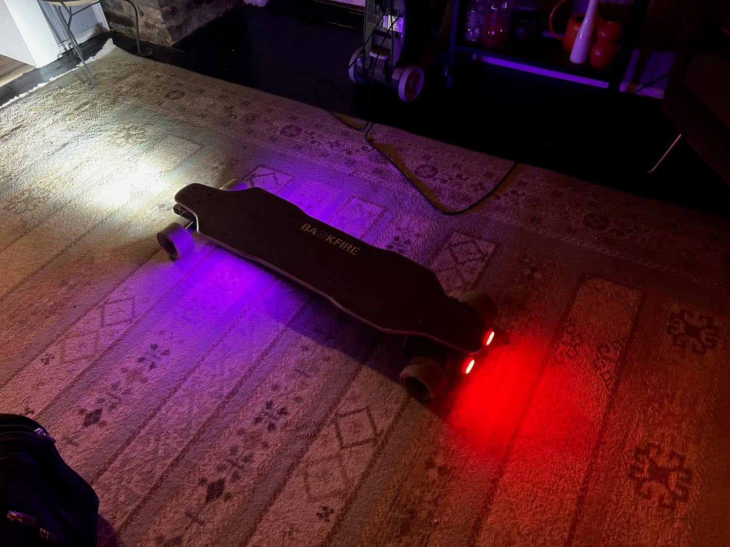 Customer photo review of Backfire Front Lights and Tail lights for Electric Longboard