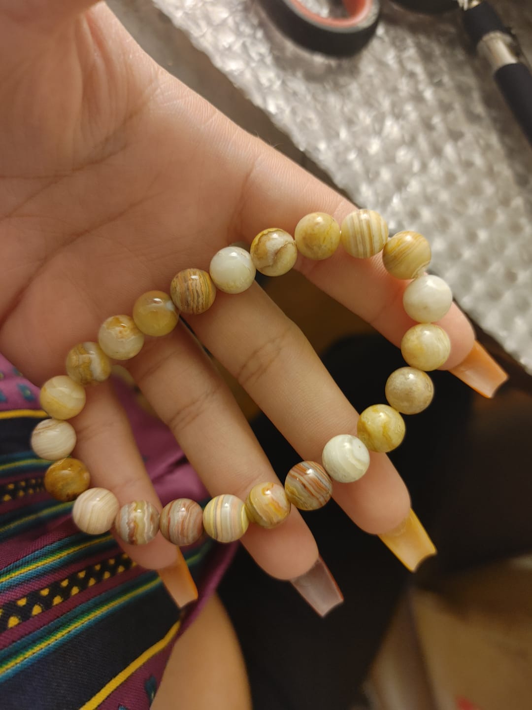 Customer photo review of Crazy Agate Bracelet 8.3-8.8mm