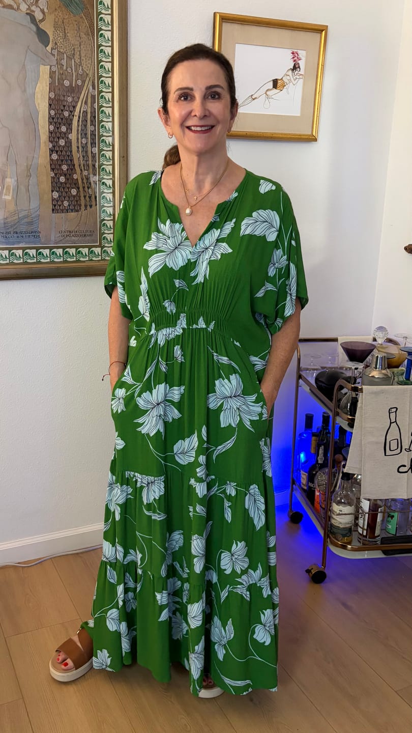 Customer photo review of Tidepool Maxi Dress, Waterlilly