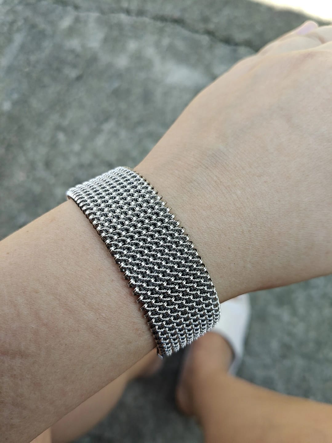 Customer photo review of AquaFlow Statement Steel Bangle