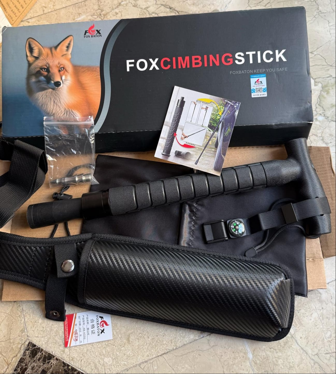 Customer photo review of FOX Telescopic Hiking Pole with Self-Defense Baton