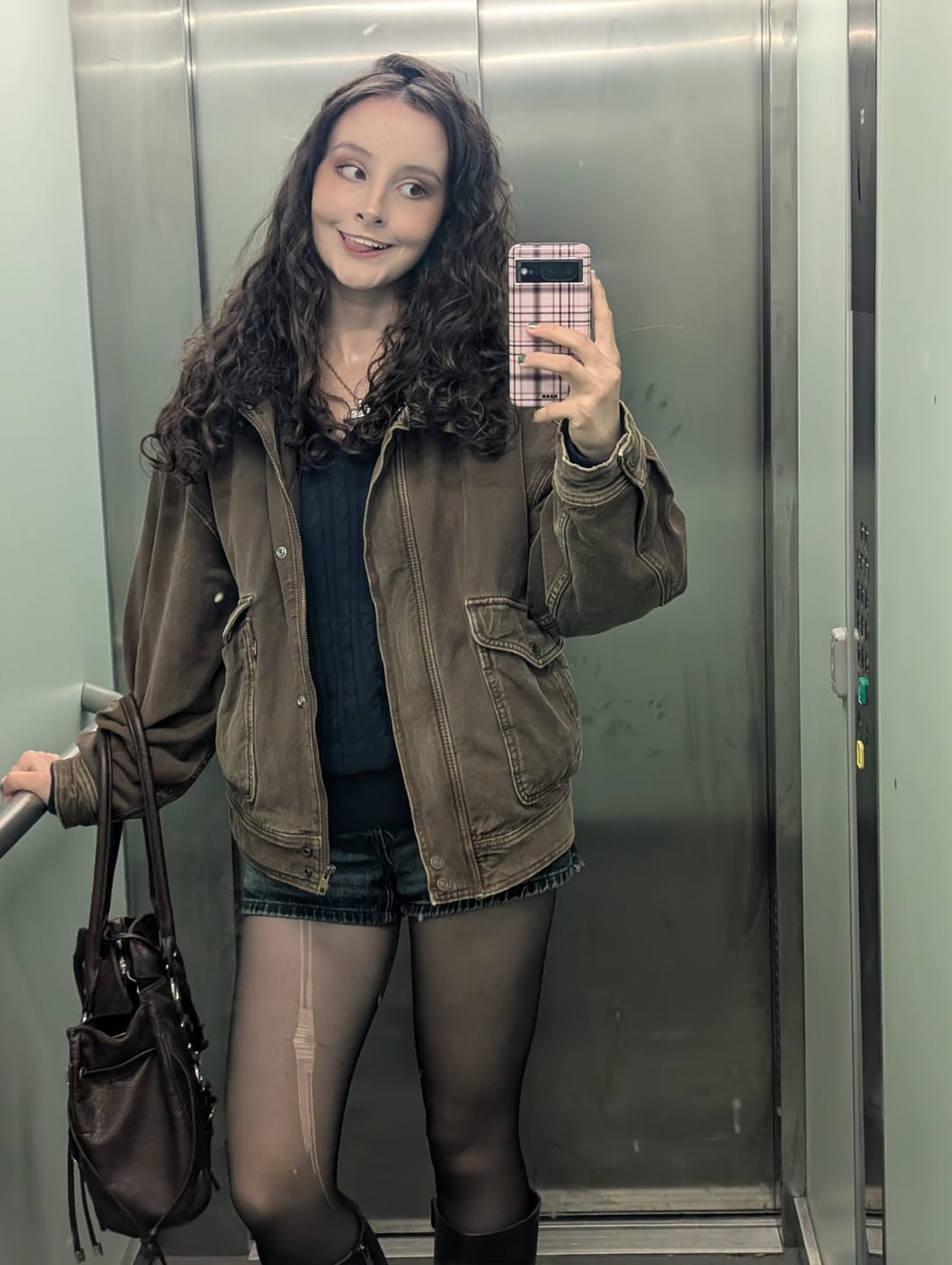 Customer photo review of Google Pixel 8 Tough Case – Plaid Skirt