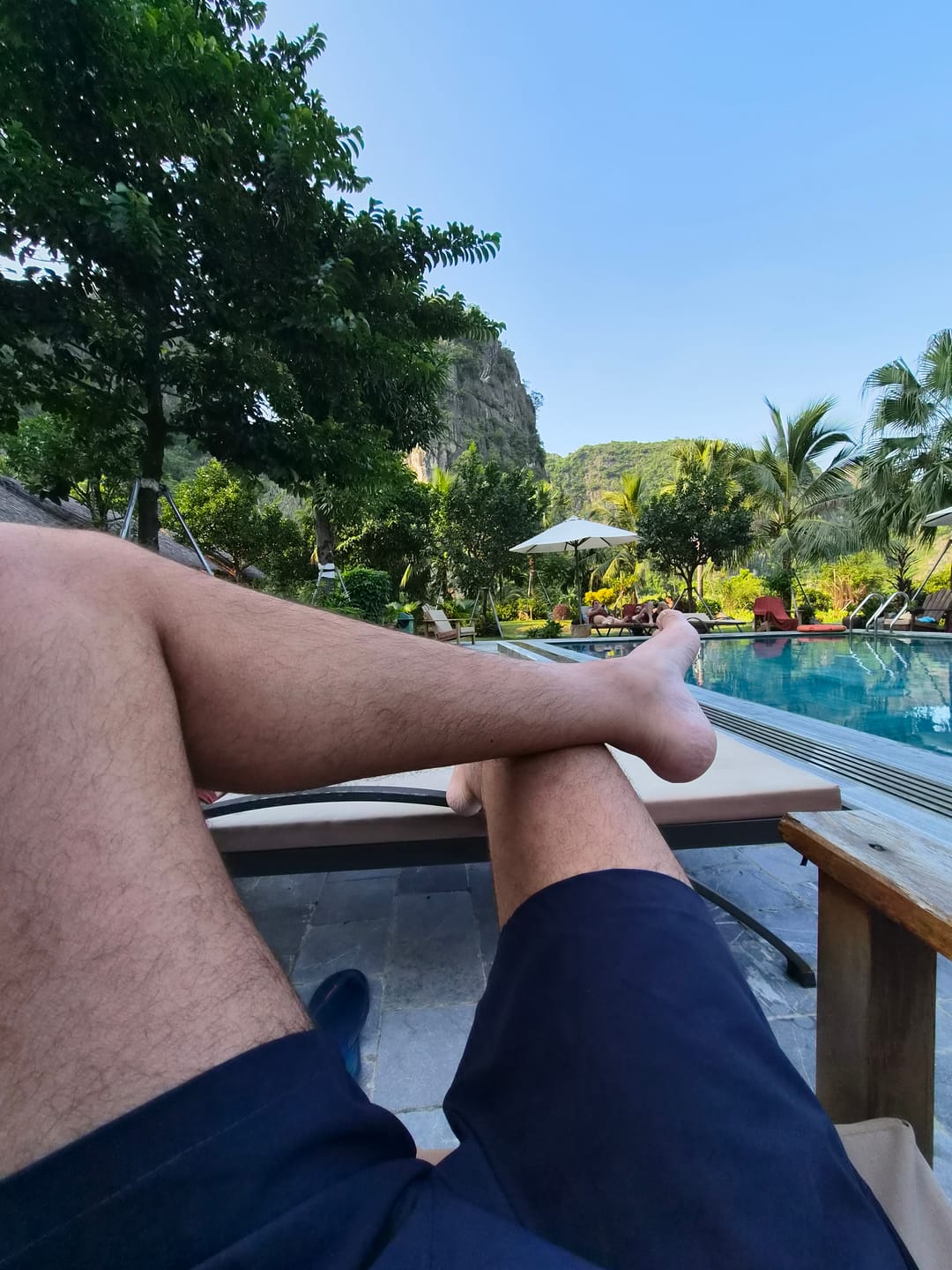 Customer photo review of Solid Navy Swim Shorts (4 Way Stretch)