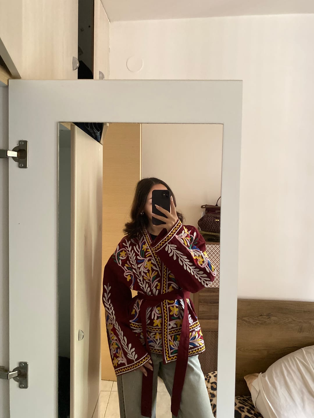 Customer photo review of Κιμονό Σακάκι με Πολύχρωμα Κεντήματα & Ζώνη