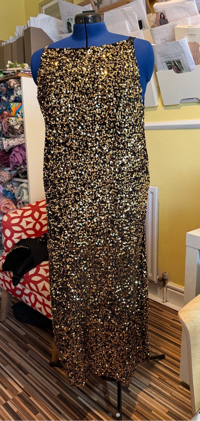 Customer photo review of Heavy Sequin Velvet Fabric