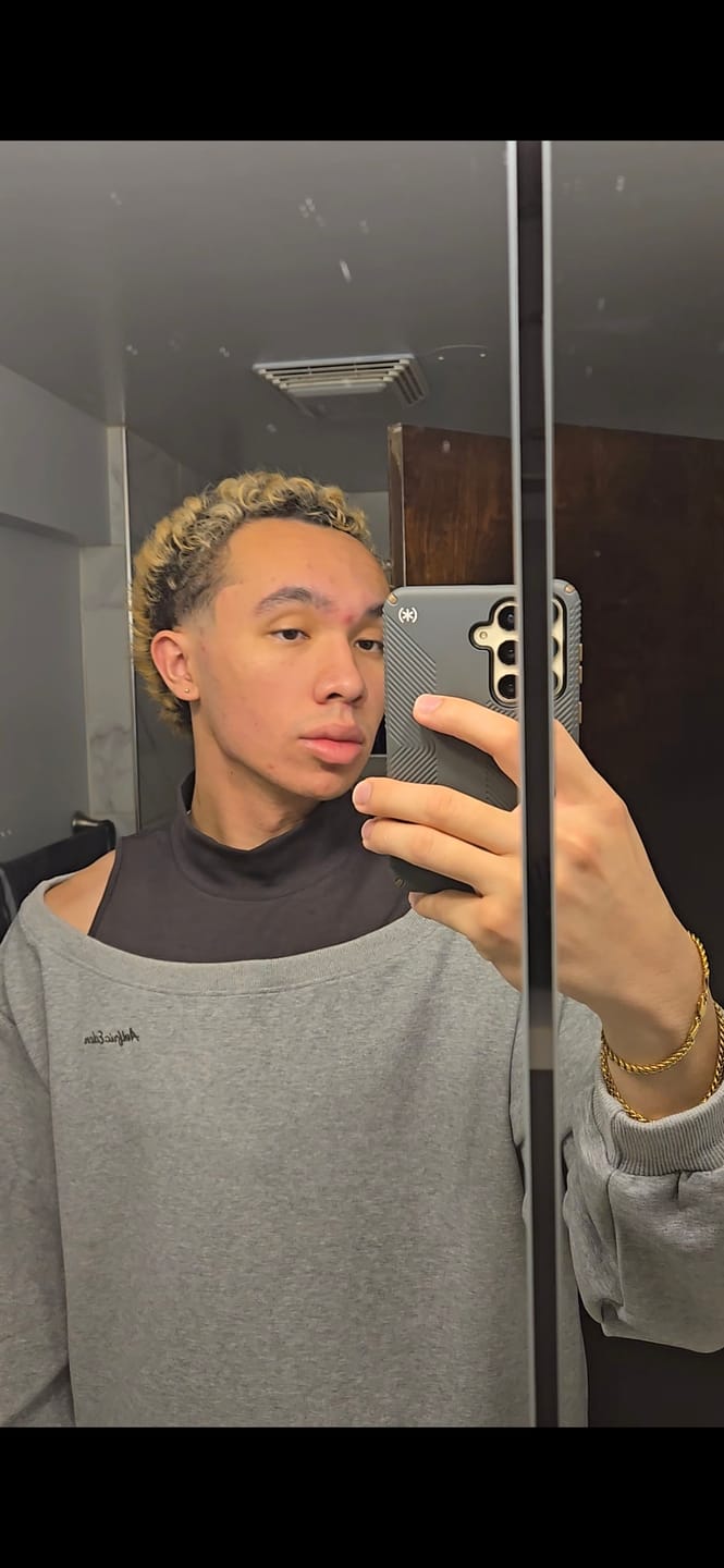 Customer photo review of Aelfric Eden Boxy Layered Off-The-Shoulder Sweatshirt