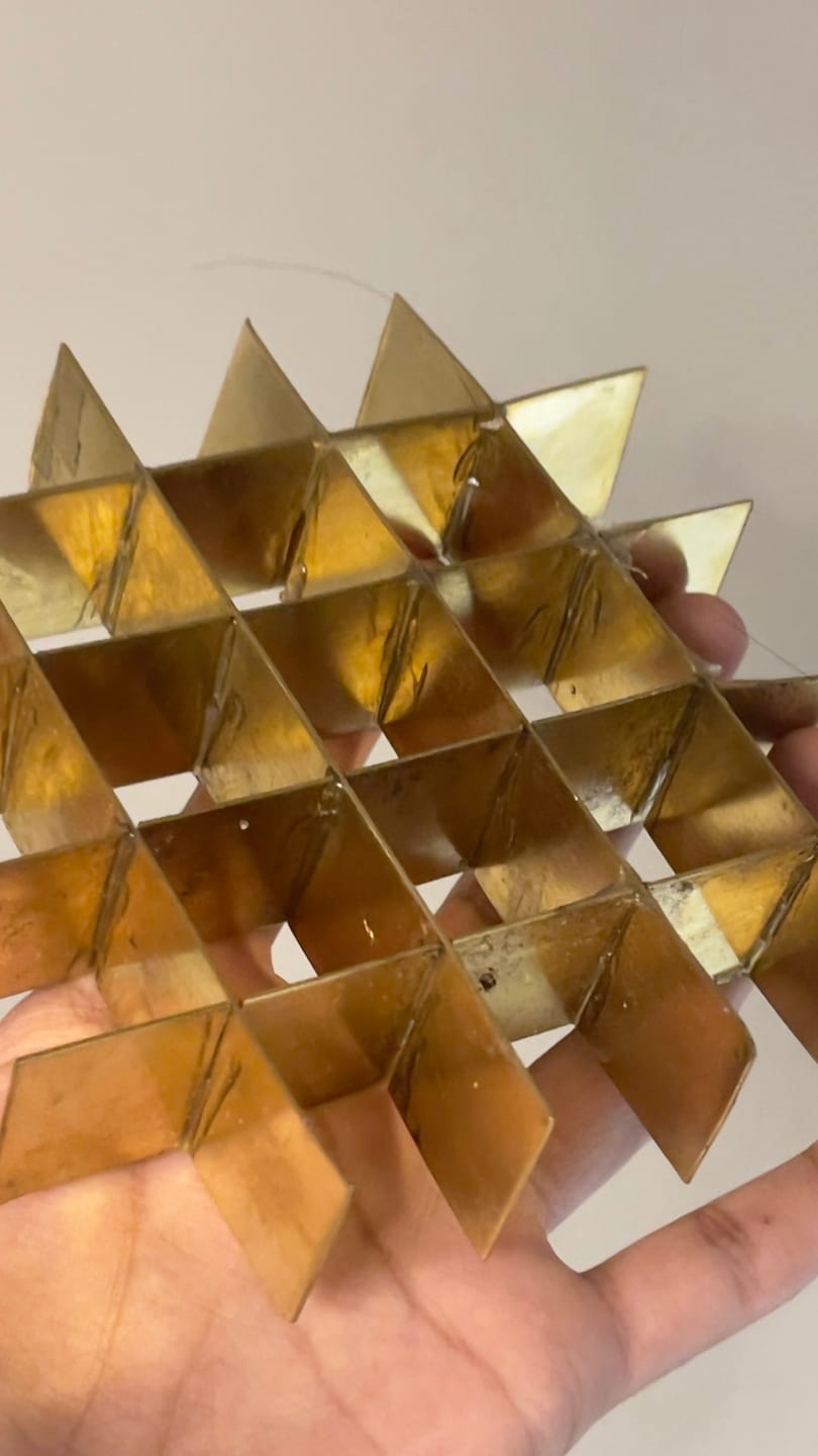 Customer photo review of Brass Manjusha Yantra Box with Partition – Vastu Remedy for Brahmasthan Correction | 16-Compartment Energy Organizer with 45 Devta Symbols | 5 & 9 Inch Sizes
