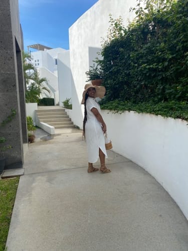 Customer photo review of Emoswims - White Solid Color Long Sun-proof Cardigan Cover Up