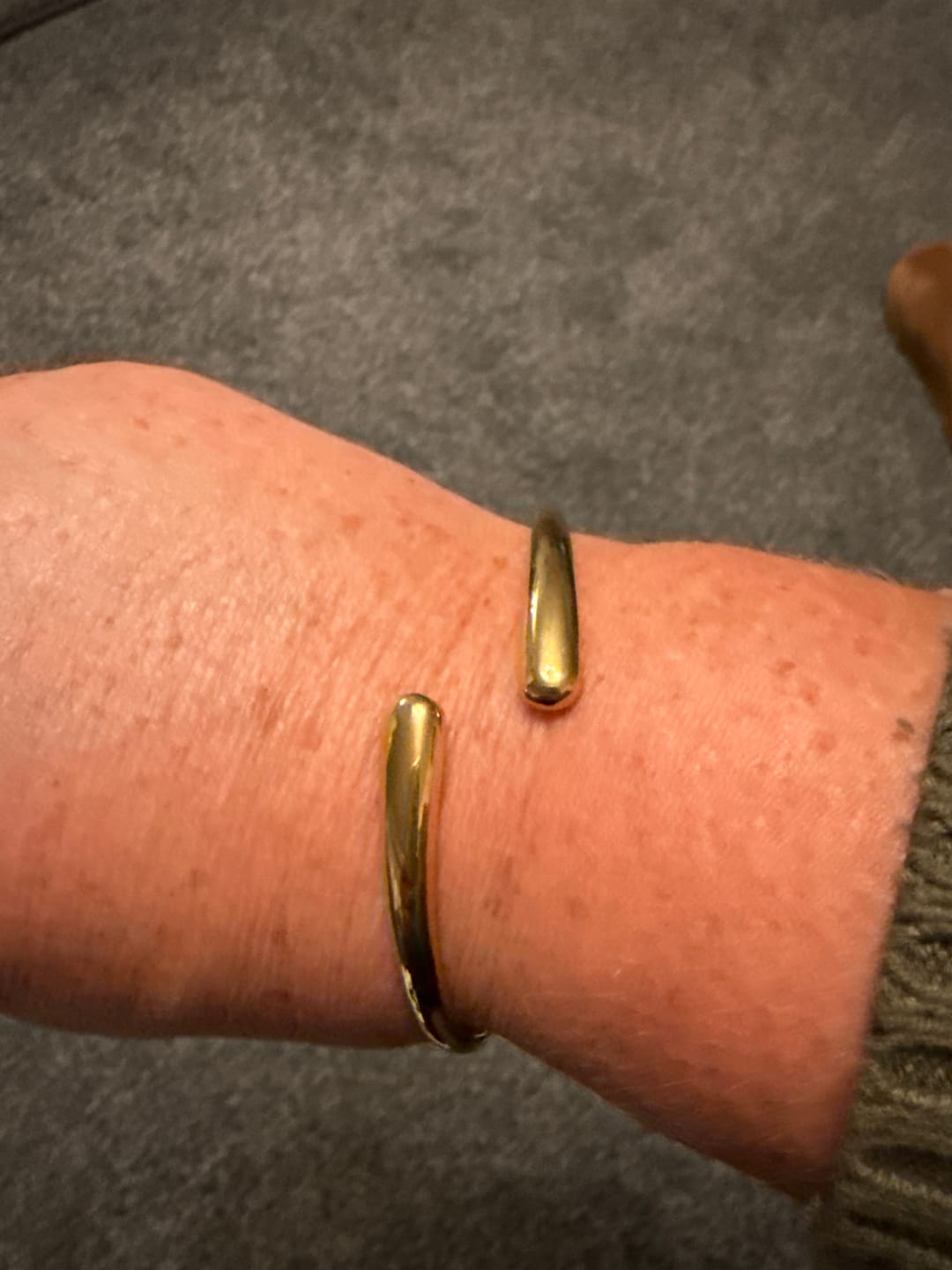 Customer photo review of Dome Cuff Bracelet Gold