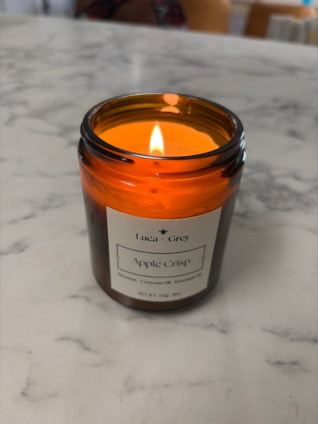 Customer photo review of Apple Crisp Beeswax Candle