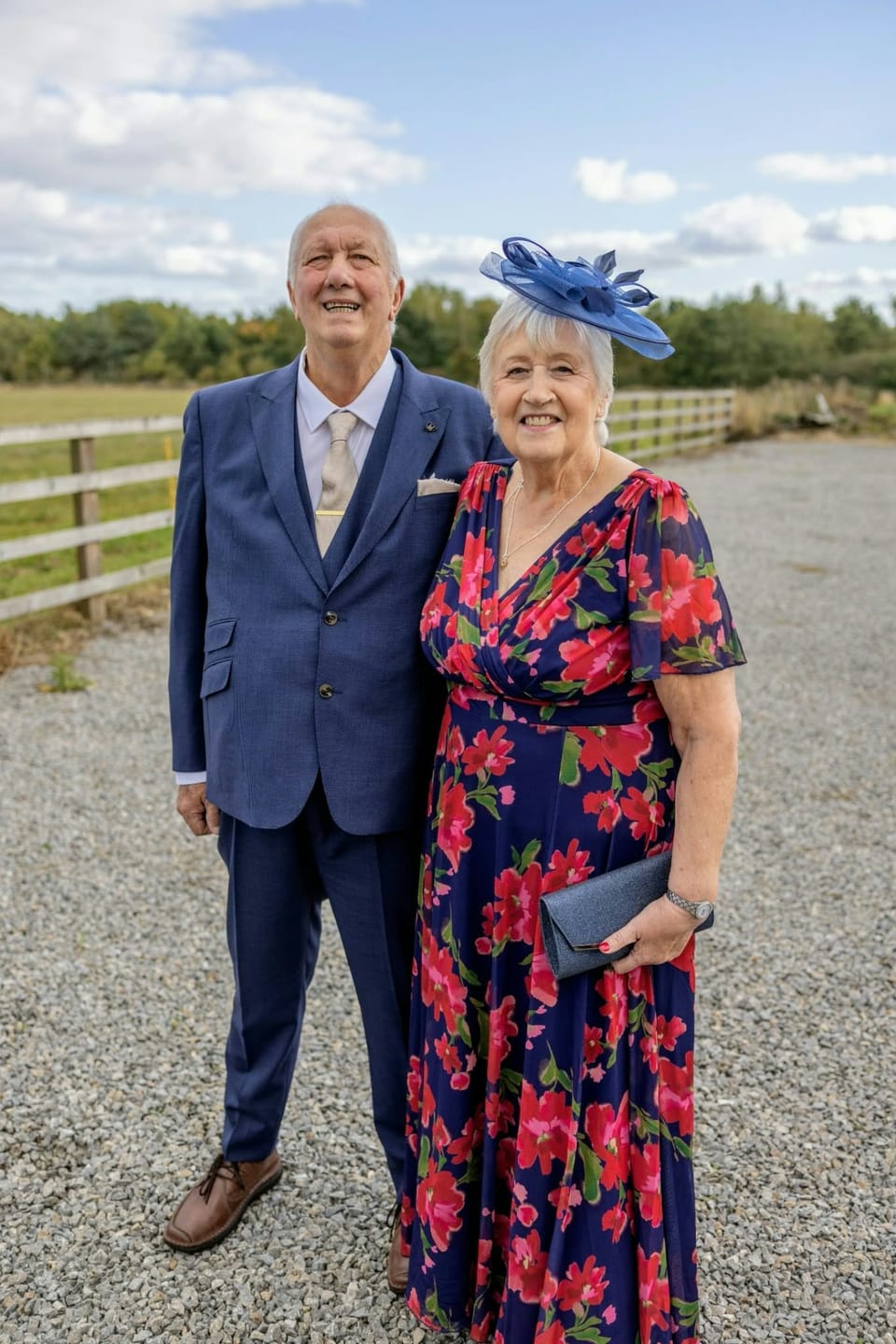Customer photo review of Isabelle Navy Red Pink Float Sleeve Maxi Dress