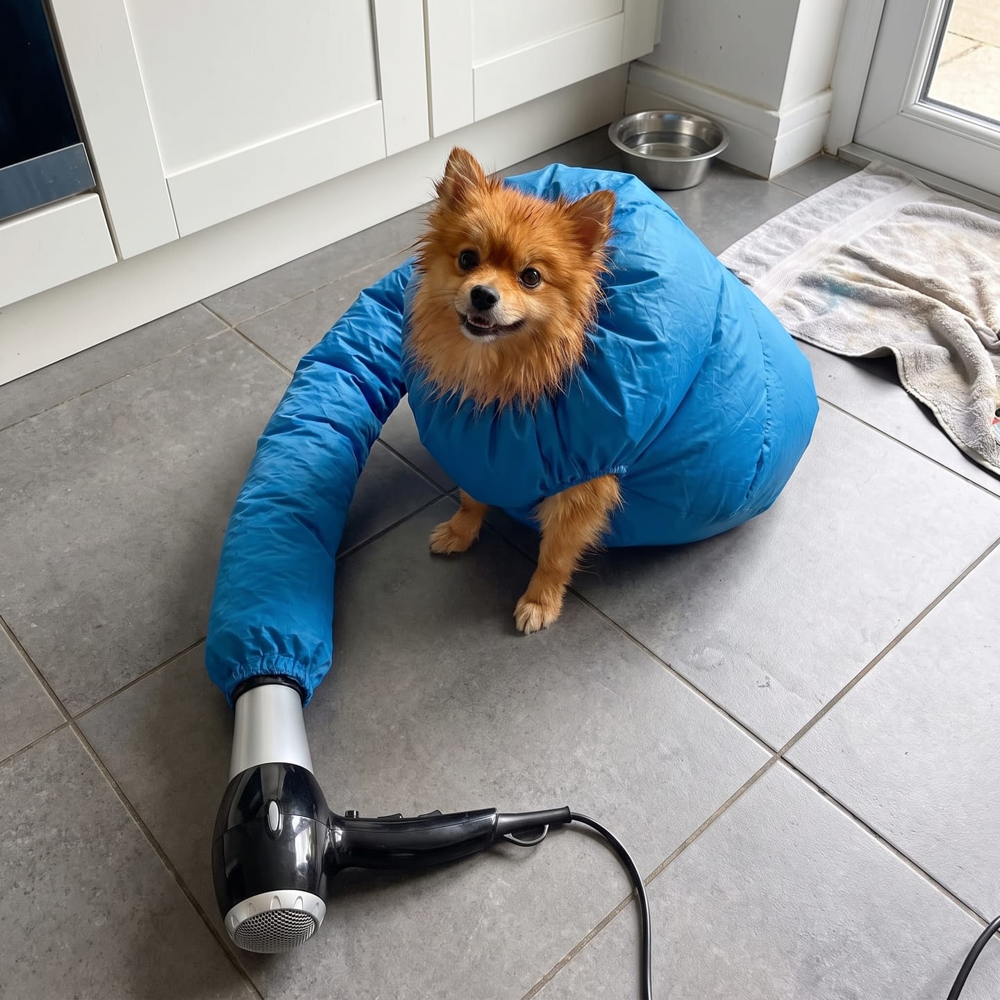 Customer photo review of Peludry™ – Bolsa de secado para perros