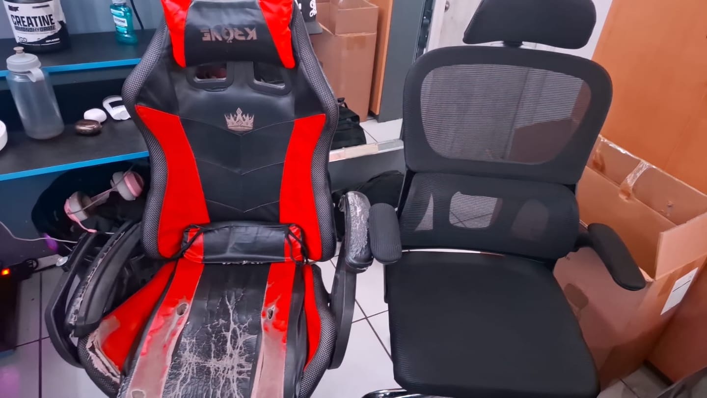 Customer photo review of Silla Oficina Ergonómica Reclinable Soporte Lumbar