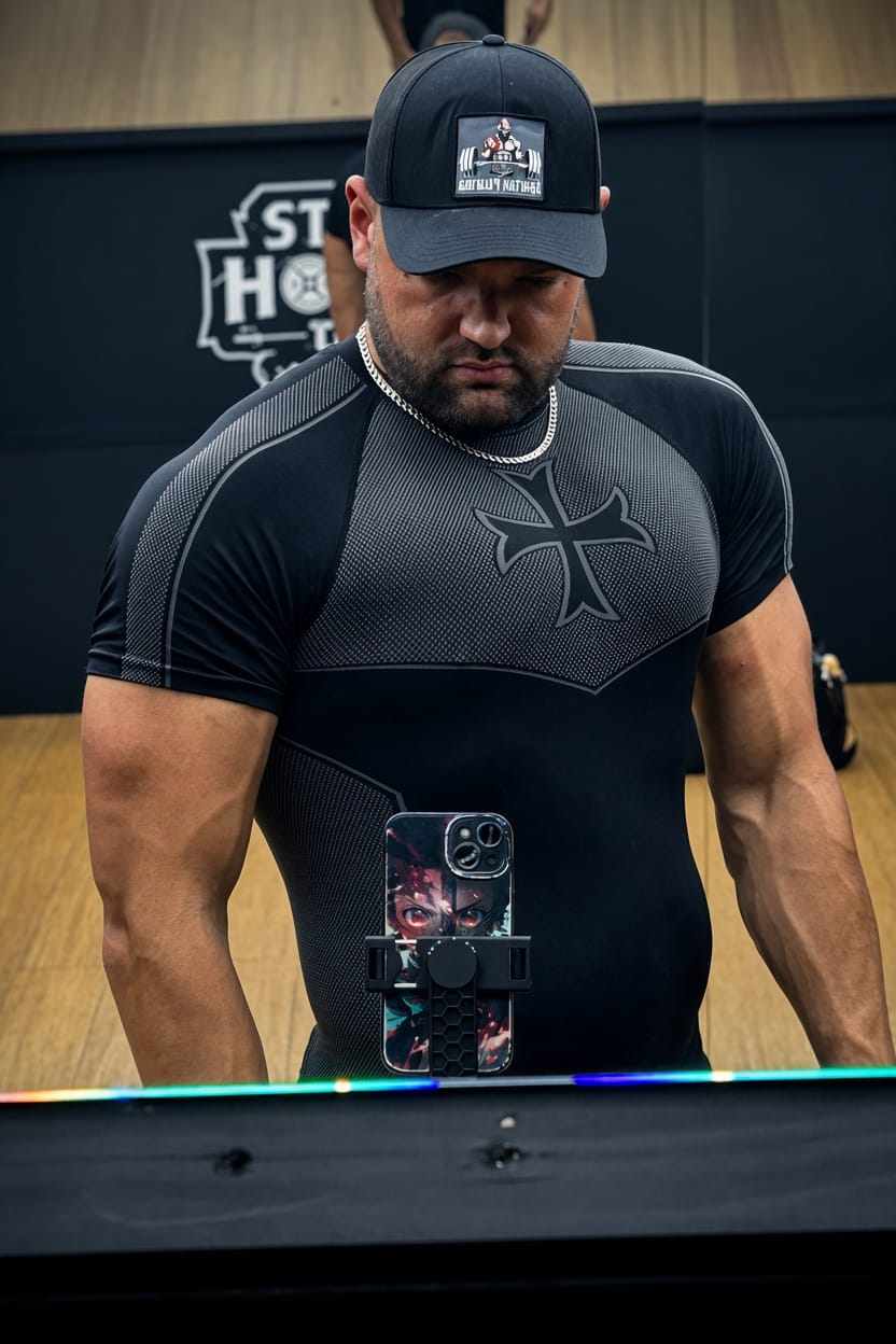 Customer photo review of Crusader Cross Compression Tee