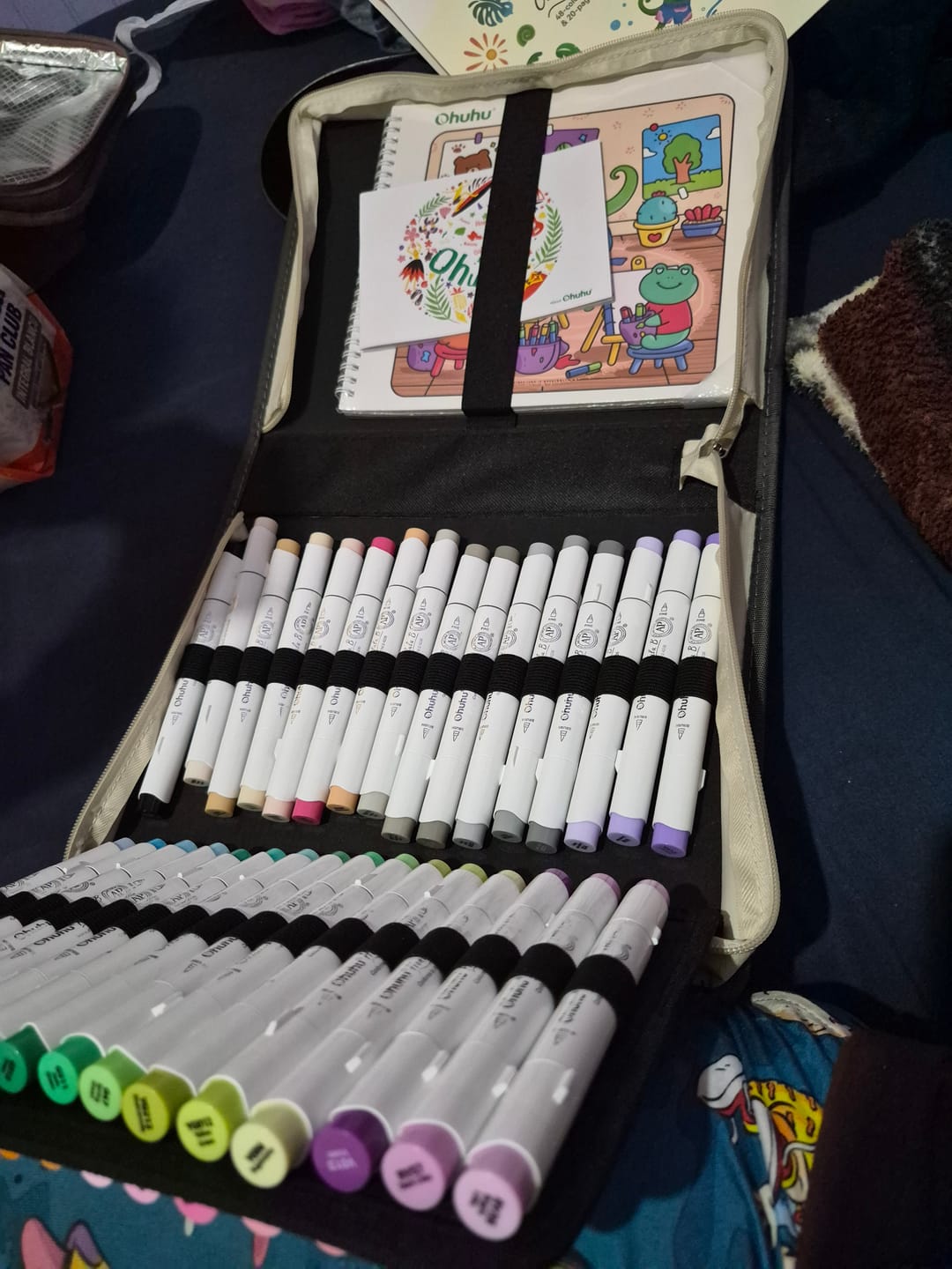 Customer photo review of Ohuhu Honolulu B 48 Colors Alcohol Markers with Coloring Book