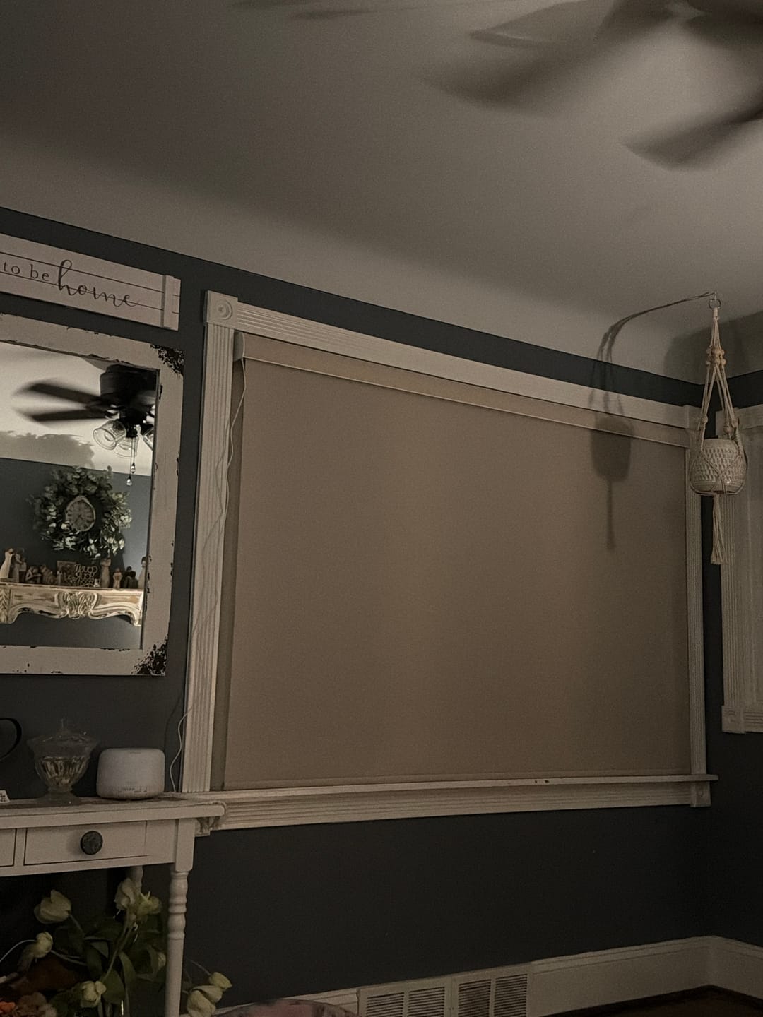 Customer photo review of SmartWings Hardwired Motorized Light Filtering Roller Shades 70% Blackout Safari