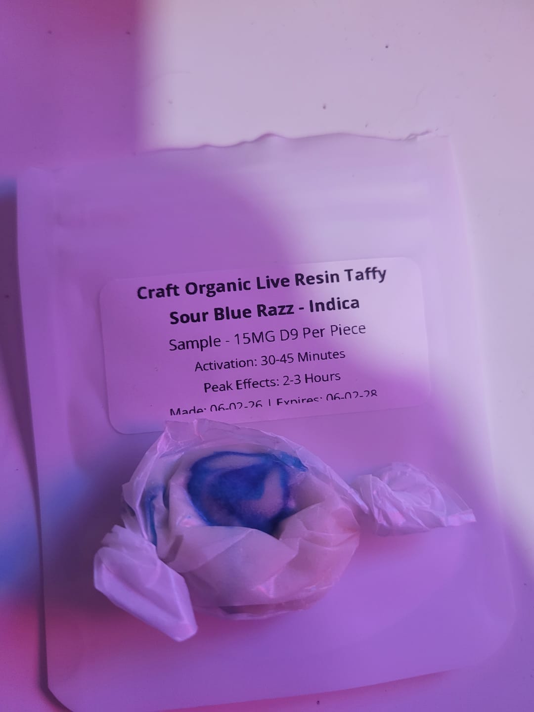 Customer photo review of Craft Organic Live Resin Taffy