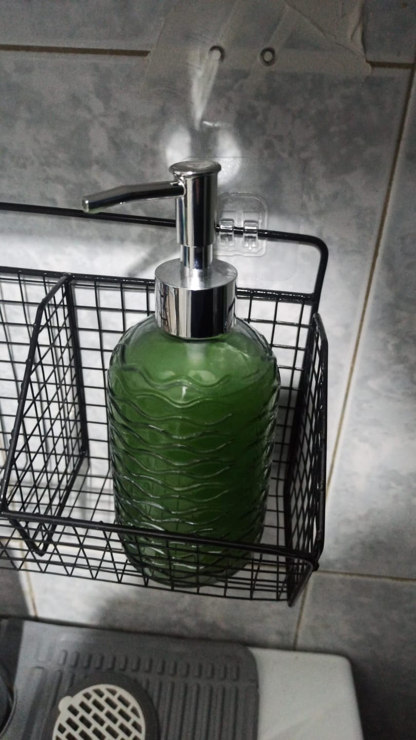 Customer photo review of Dispensador Botella Para Jabón Líquido 400ml Vidrio