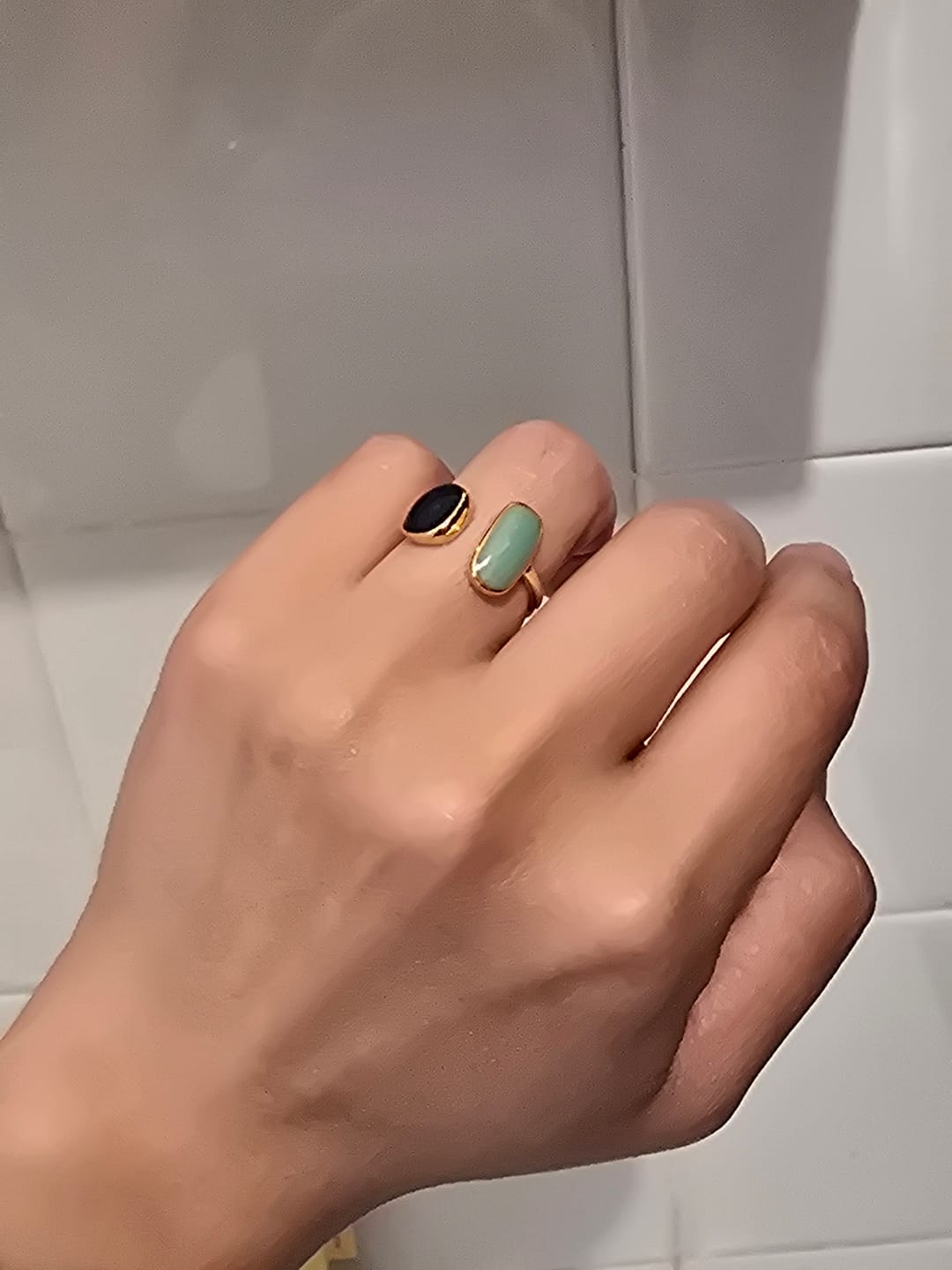 Customer photo review of Aquamarine Wrap Ring