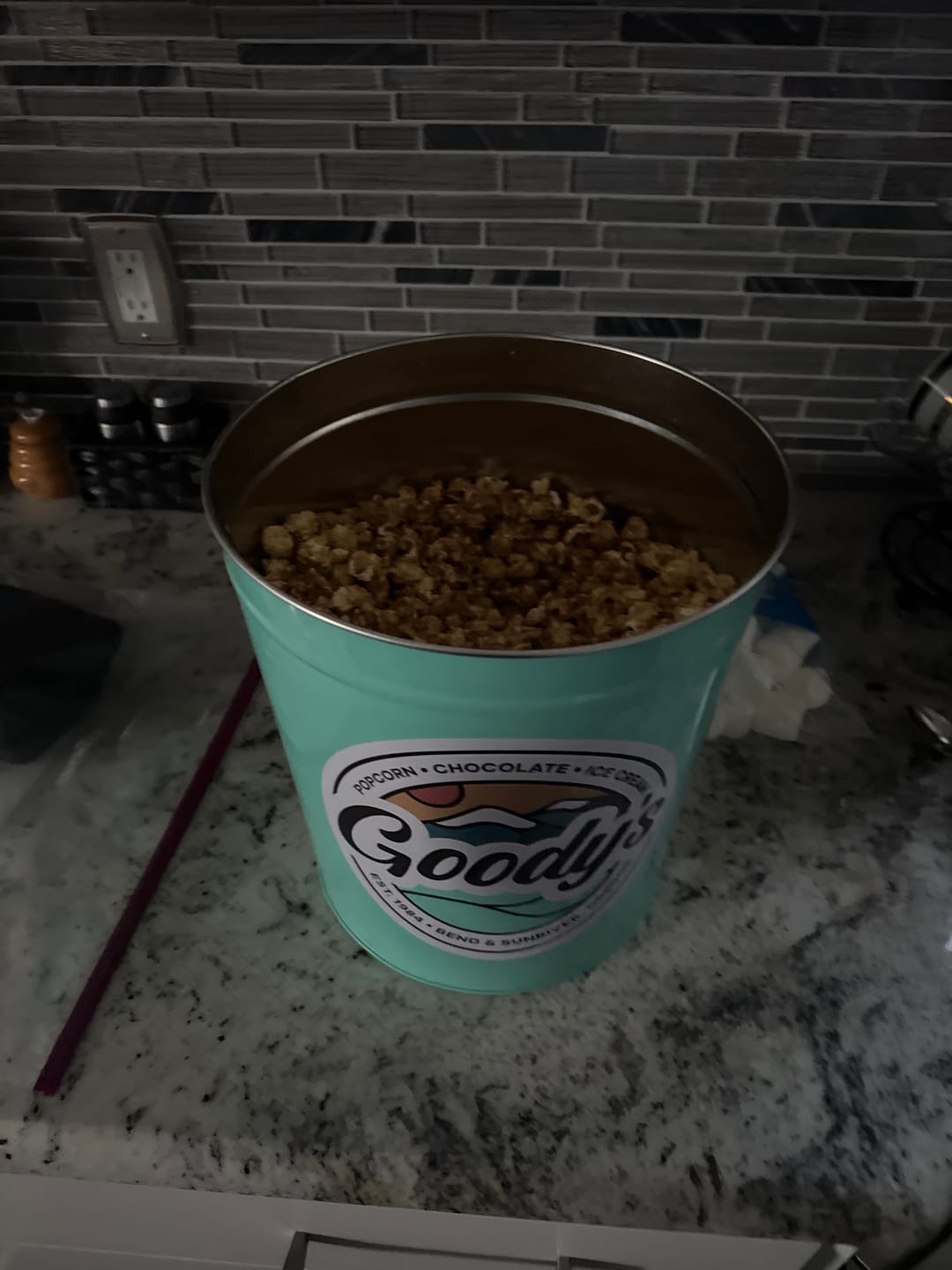 Customer photo review of Large Popcorn Tin