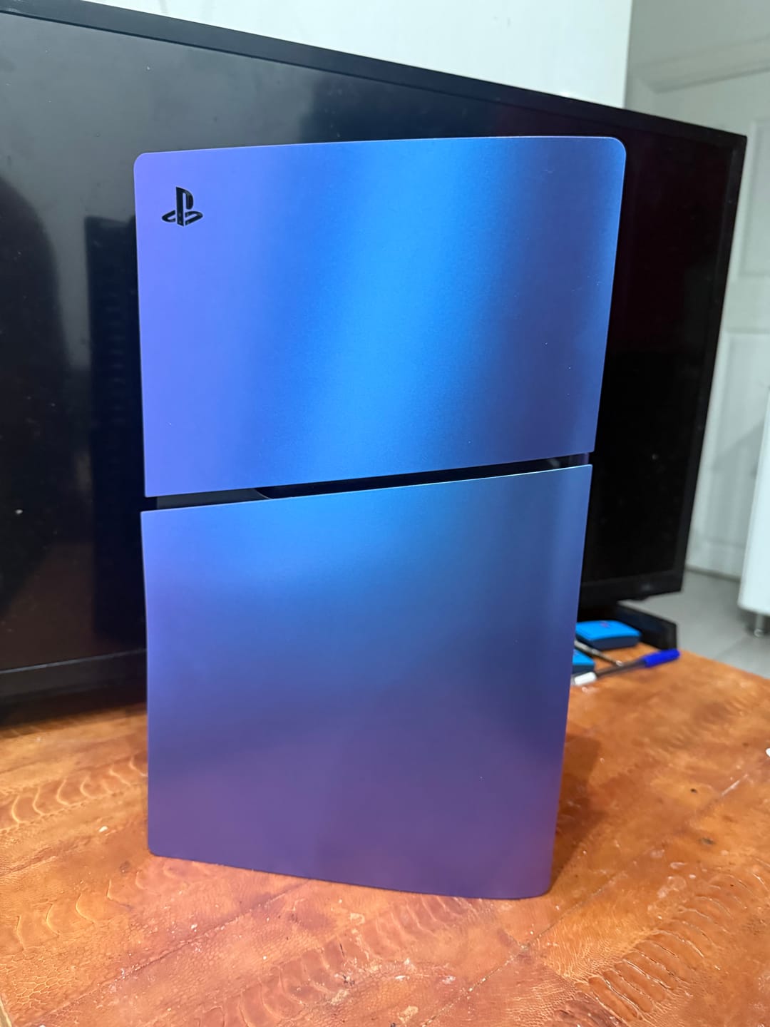 Customer photo review of PlayStation 5 Slim Disc / Digital Console Cover - Chroma Indigo