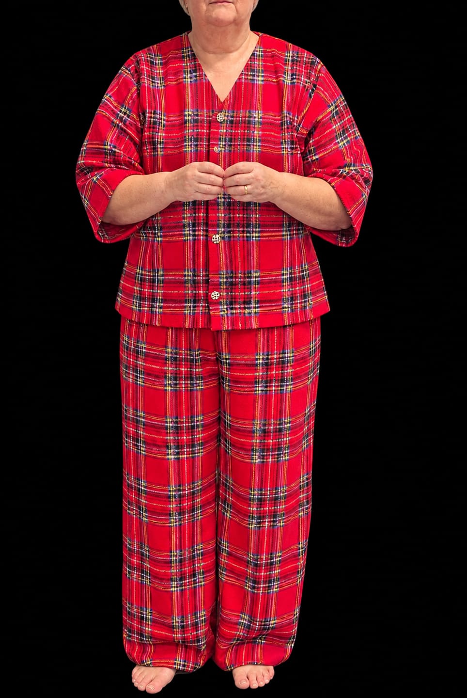Customer photo review of Red Checkered Anti Pill Polar Fleece Fabric