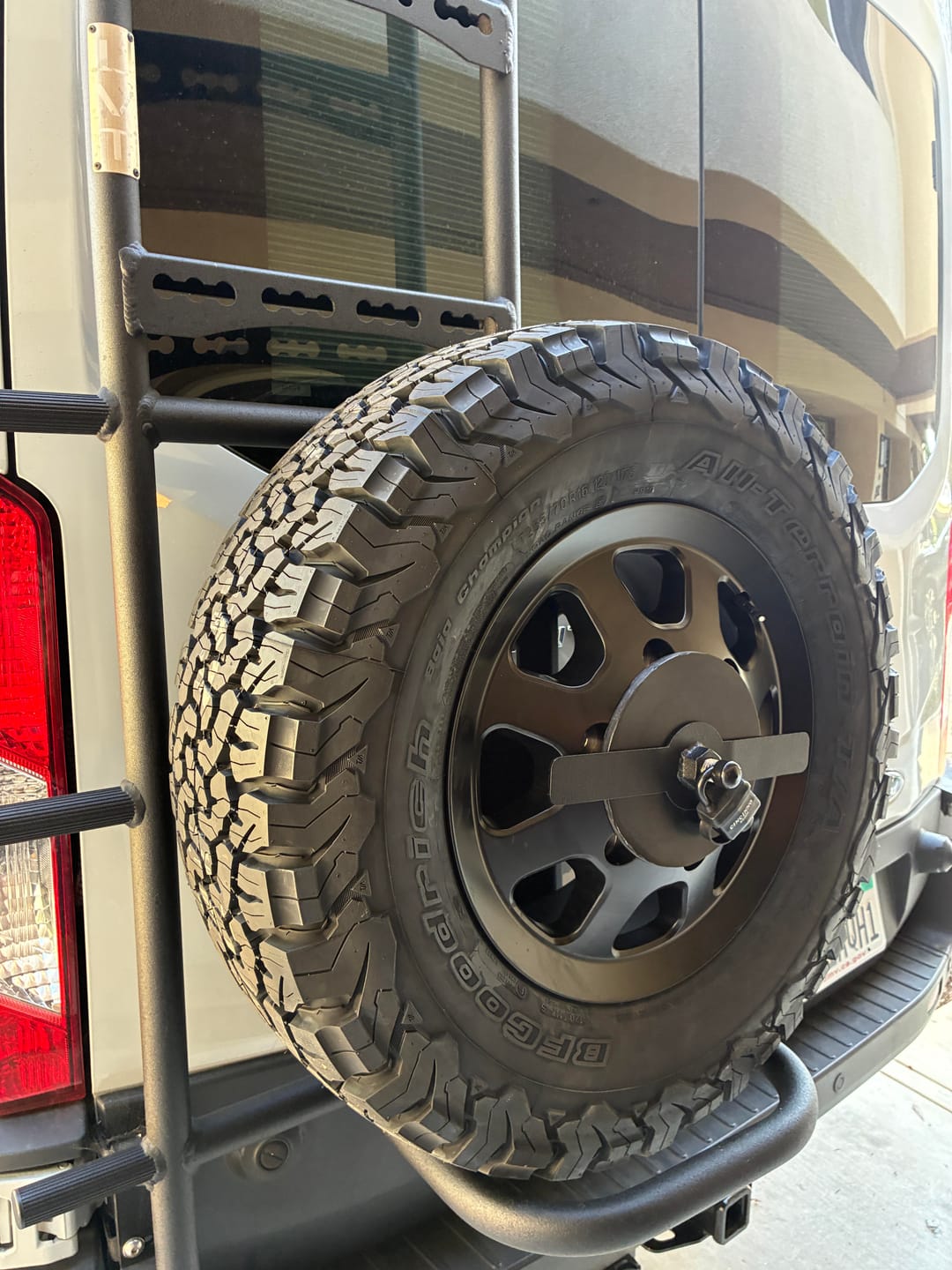 Customer photo review of Spare Tire Rack Hardware for Grand Design Lineage Series VT