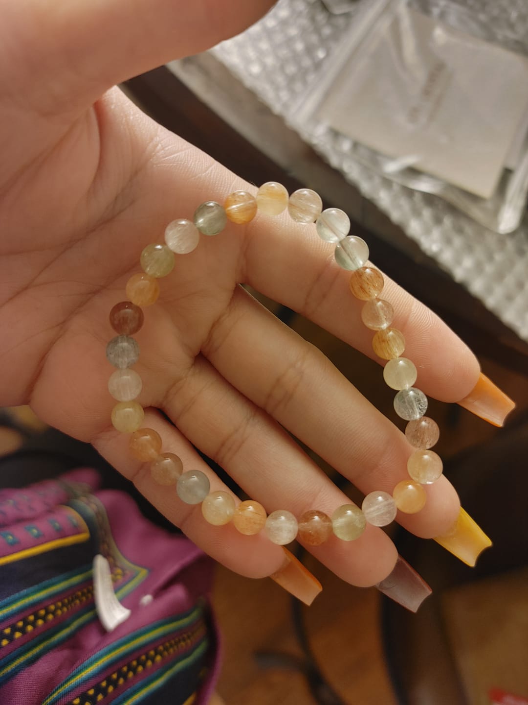 Customer photo review of Rainbow Rabbit Hair Bracelet 5.9-6.1mm