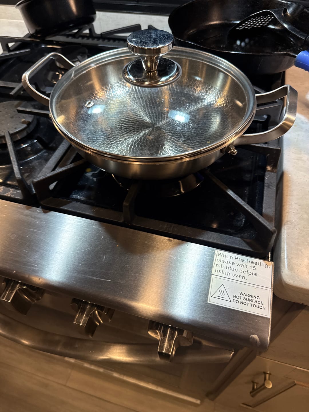 Customer photo review of Hand-Hammered Titanium Pan with Two Handles