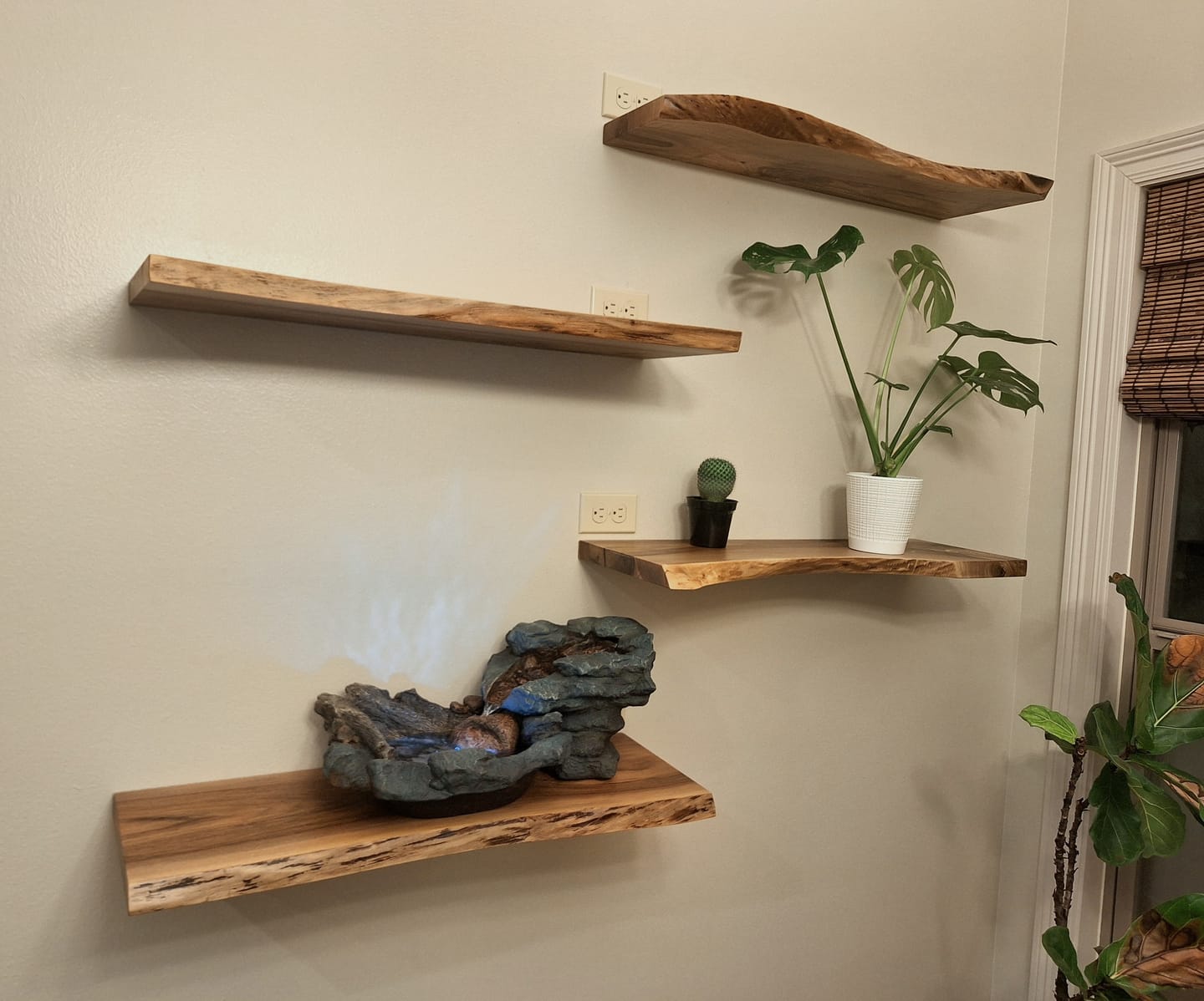 Customer photo review of Organic Edge Walnut Floating Shelf